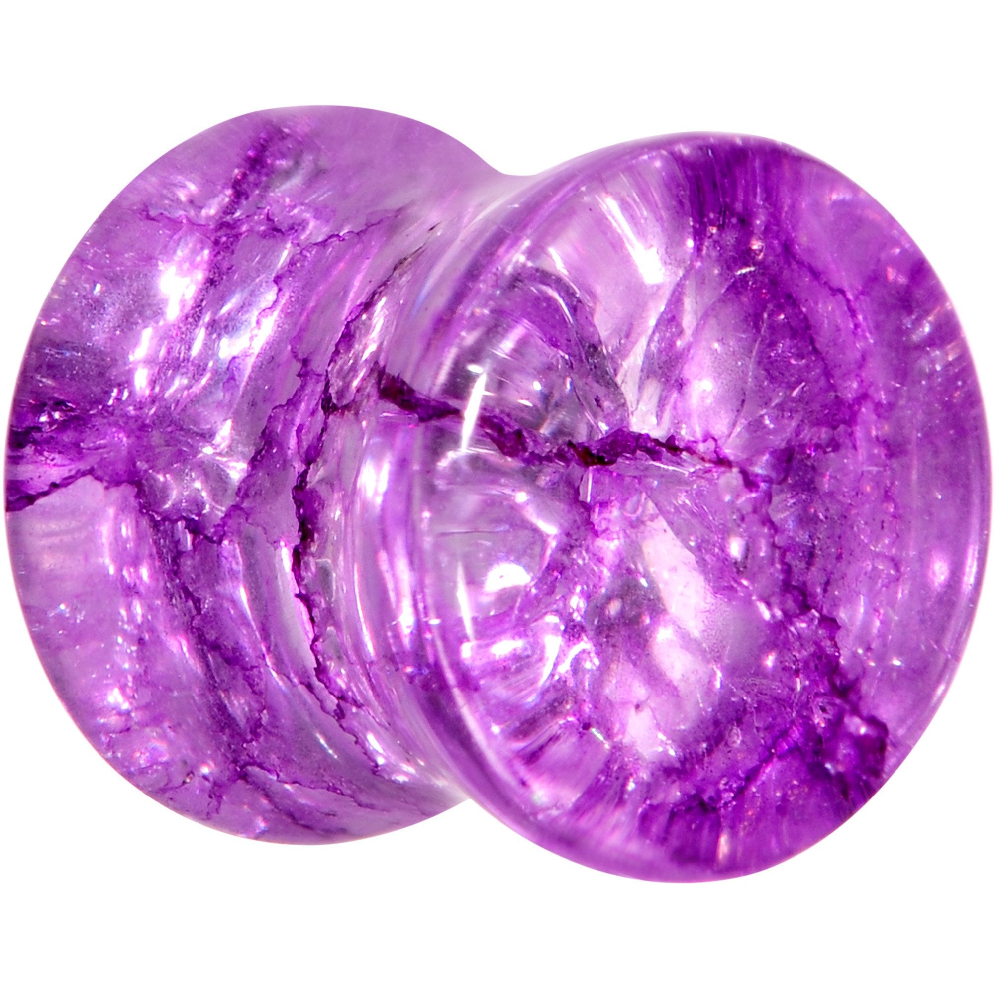 Cosmic Violet Shattered Glass Saddle Plug Set 6mm to 16mm