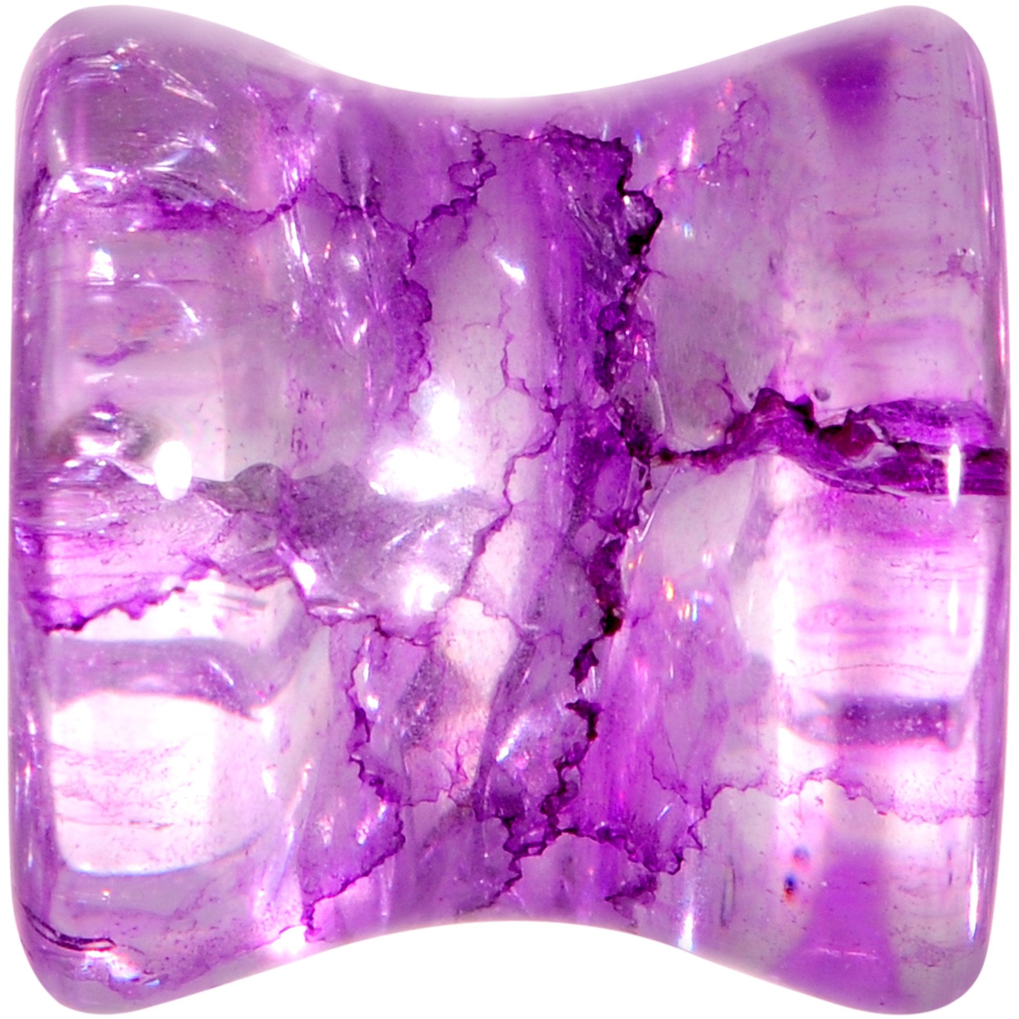 Cosmic Violet Shattered Glass Saddle Plug Set 6mm to 16mm