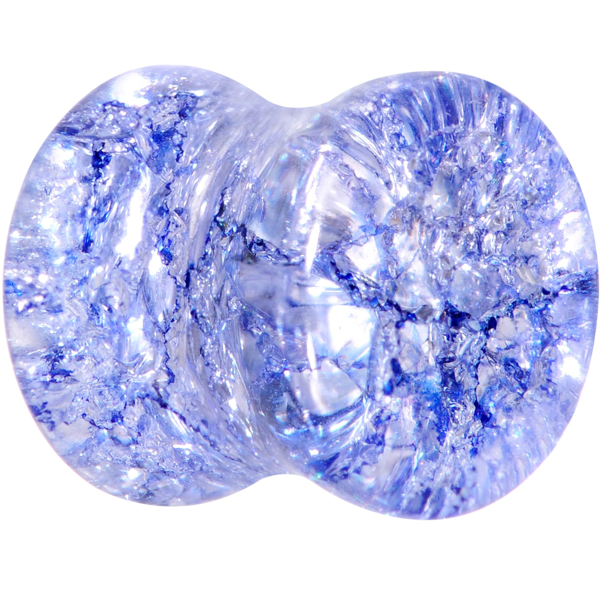 Blue Shattered Glass Wild Child Saddle Plug Set 6mm to 16mm