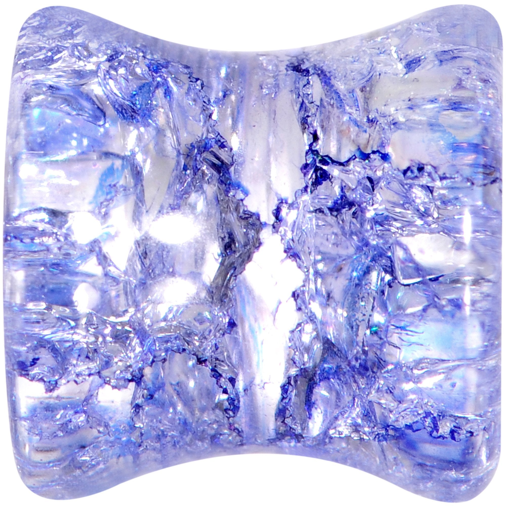 Blue Shattered Glass Wild Child Saddle Plug Set 6mm to 16mm