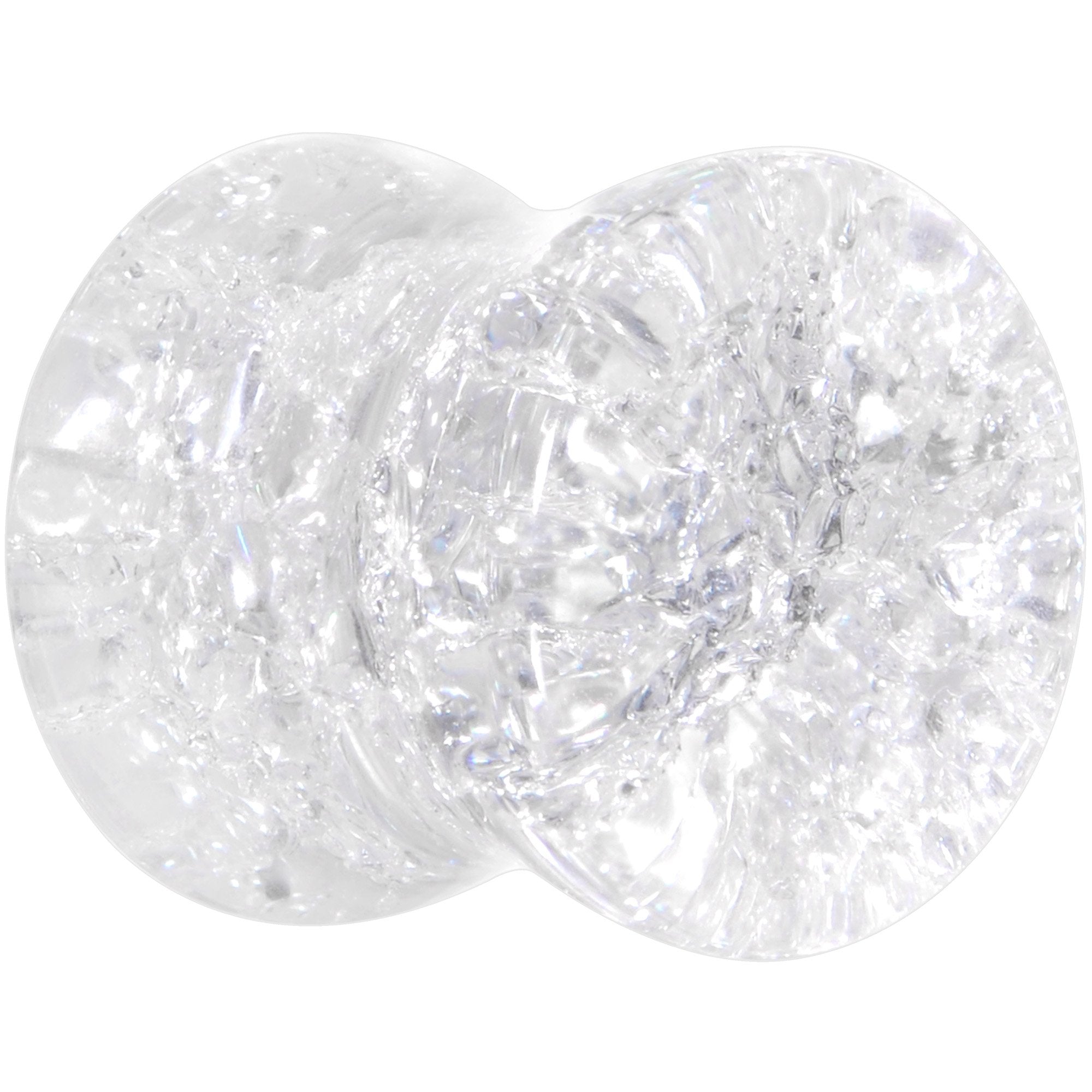 Clear Shattered Glass Saddle Plug Set 6mm to 16mm