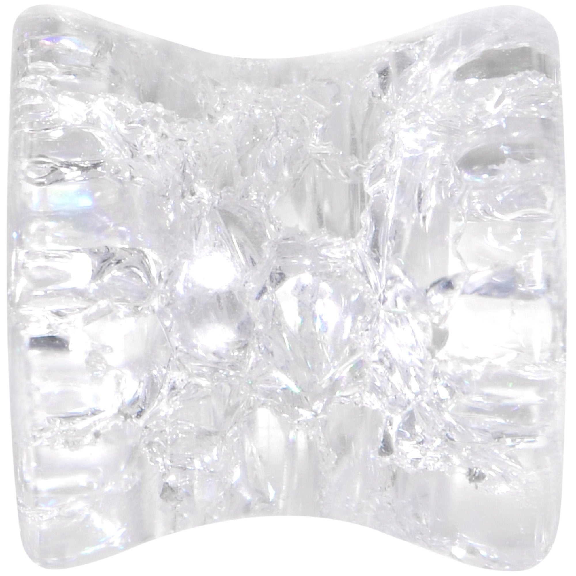 Clear Shattered Glass Saddle Plug Set 6mm to 16mm