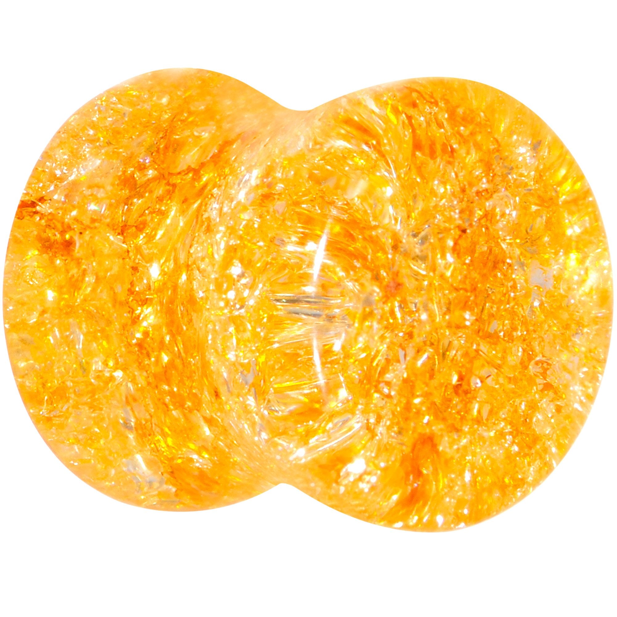 Yellow Shattered Glass Mellow Sunshine Saddle Plug Set 6mm to 16mm