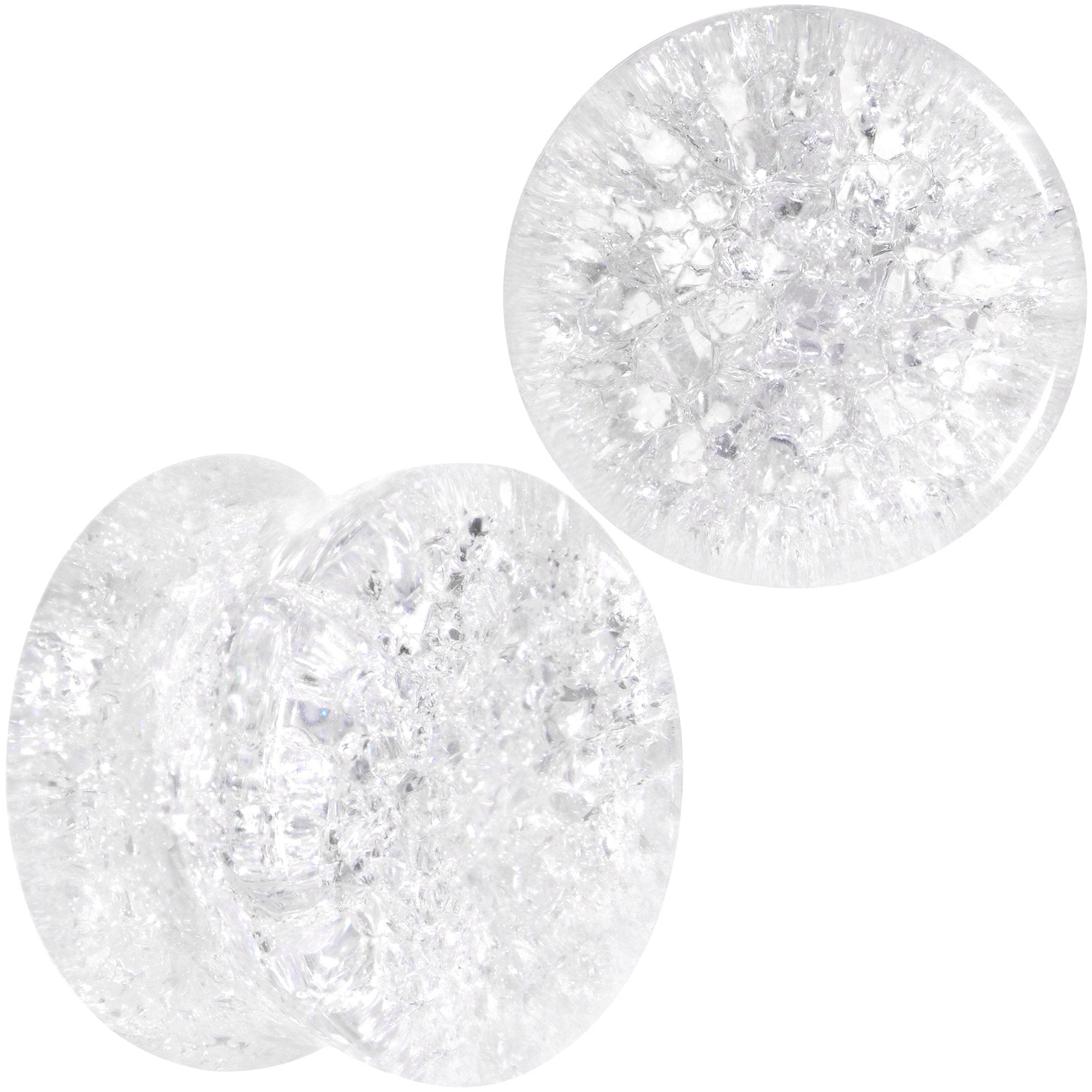 Clear Shattered Glass Saddle Plug Set 6mm to 16mm