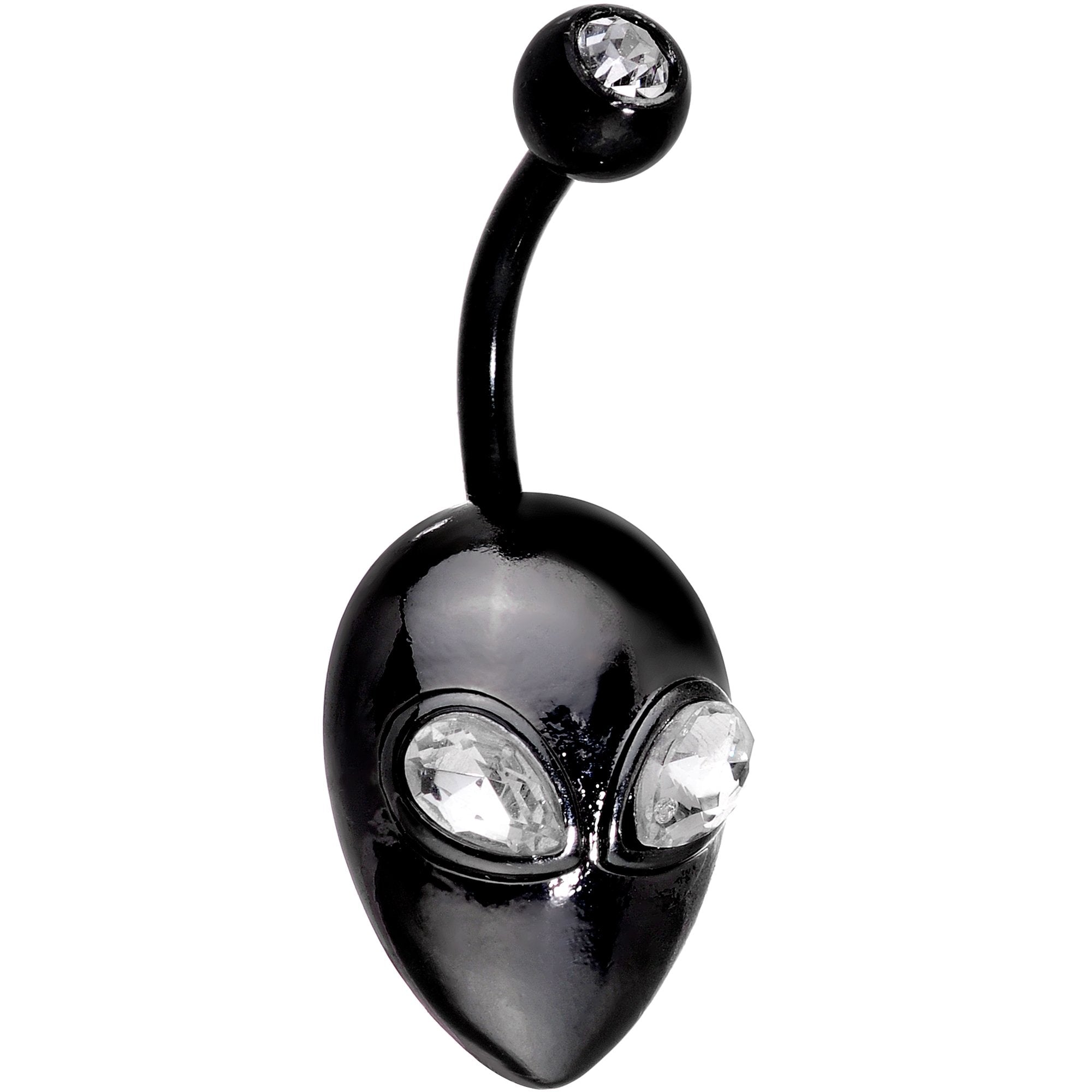 Clear Gem Midnight Black Alien Invasion Belly Ring