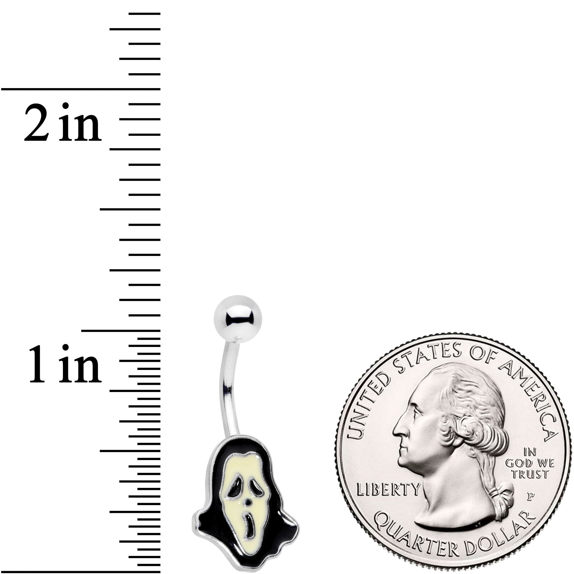 Scary Scream for Me Ghost Belly Ring