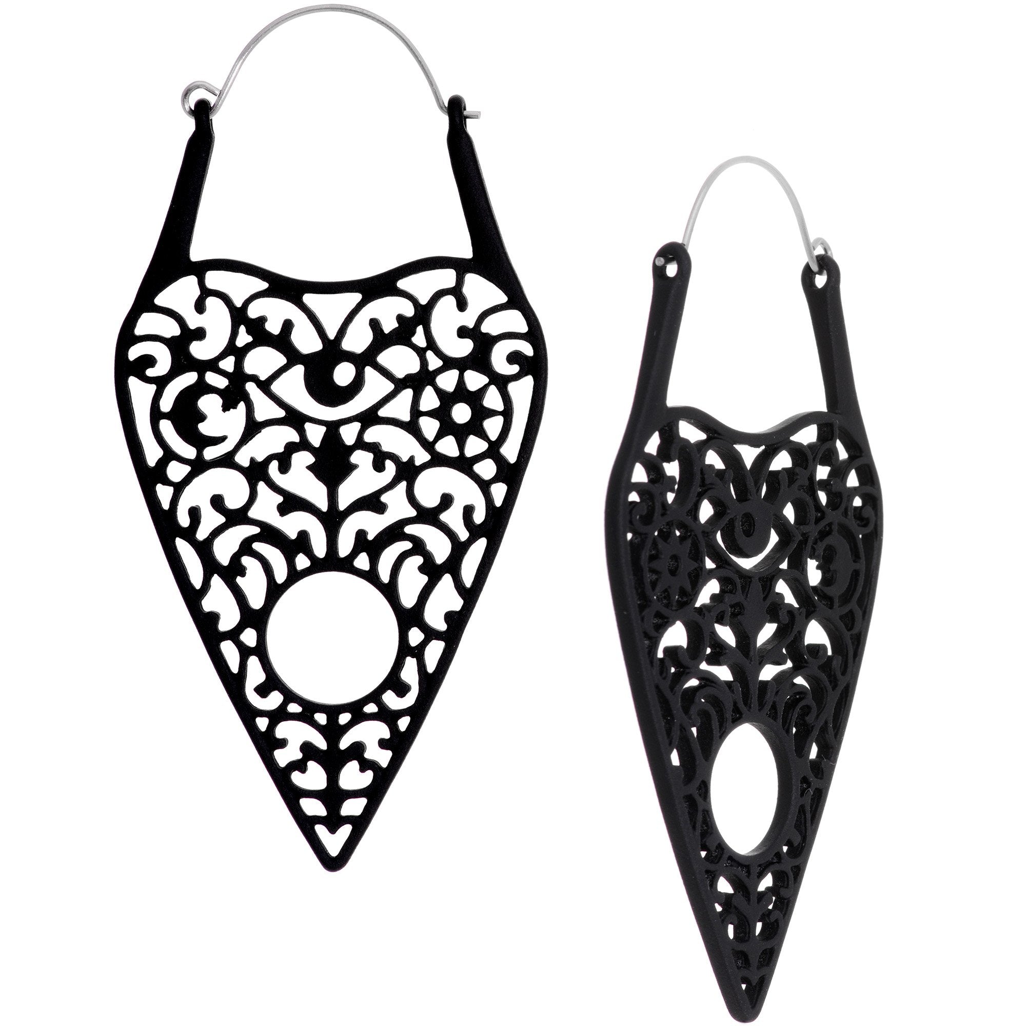 Black Spirit of Halloween Planchette Tunnel Plug Earrings