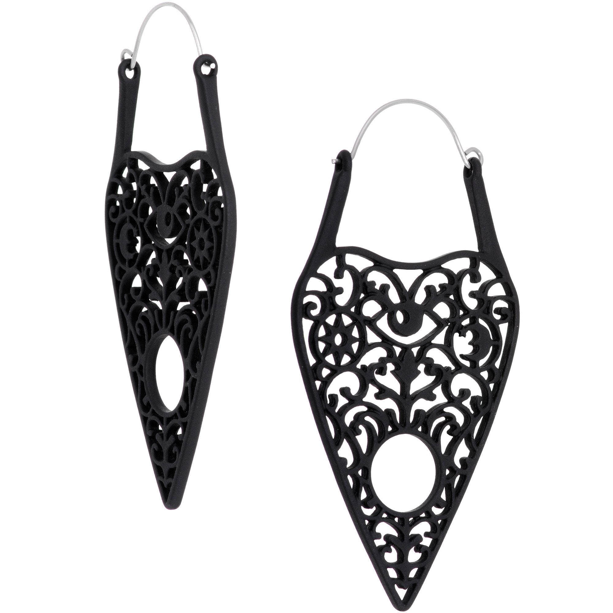 Black Spirit of Halloween Planchette Tunnel Plug Earrings