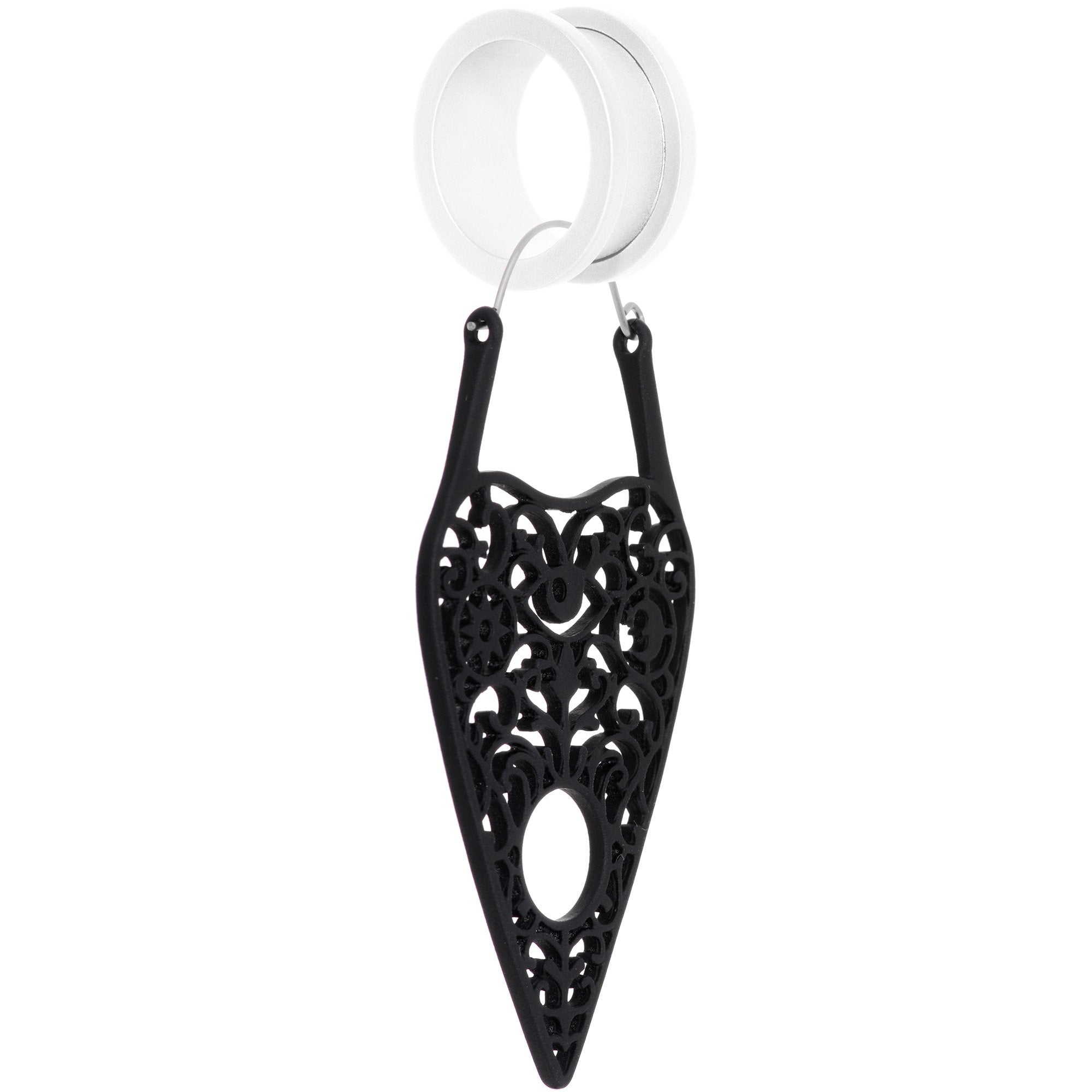 Black Spirit of Halloween Planchette Tunnel Plug Earrings