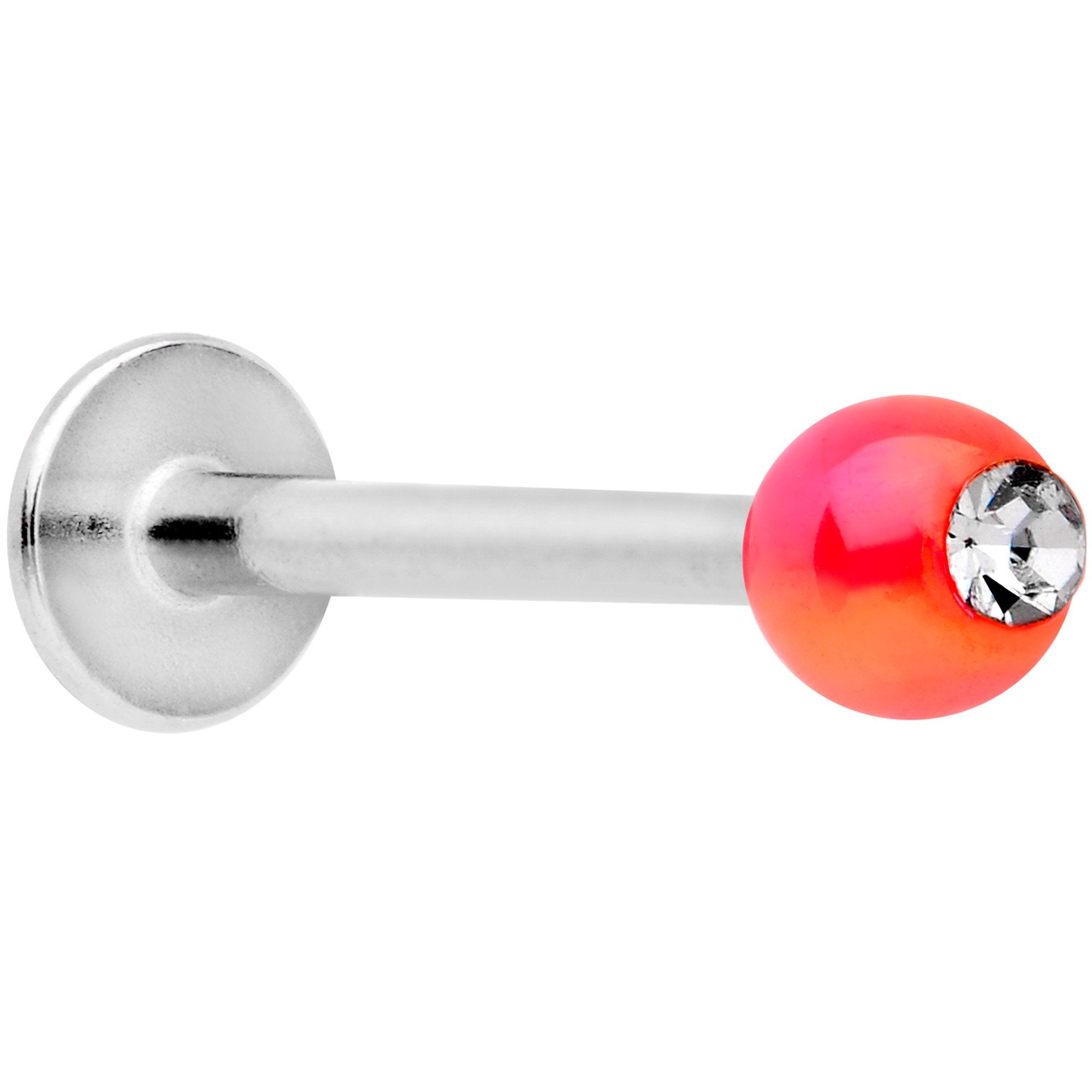 16 Gauge 3/8 Clear Gem Pink Pearlescent Labret Monroe Tragus