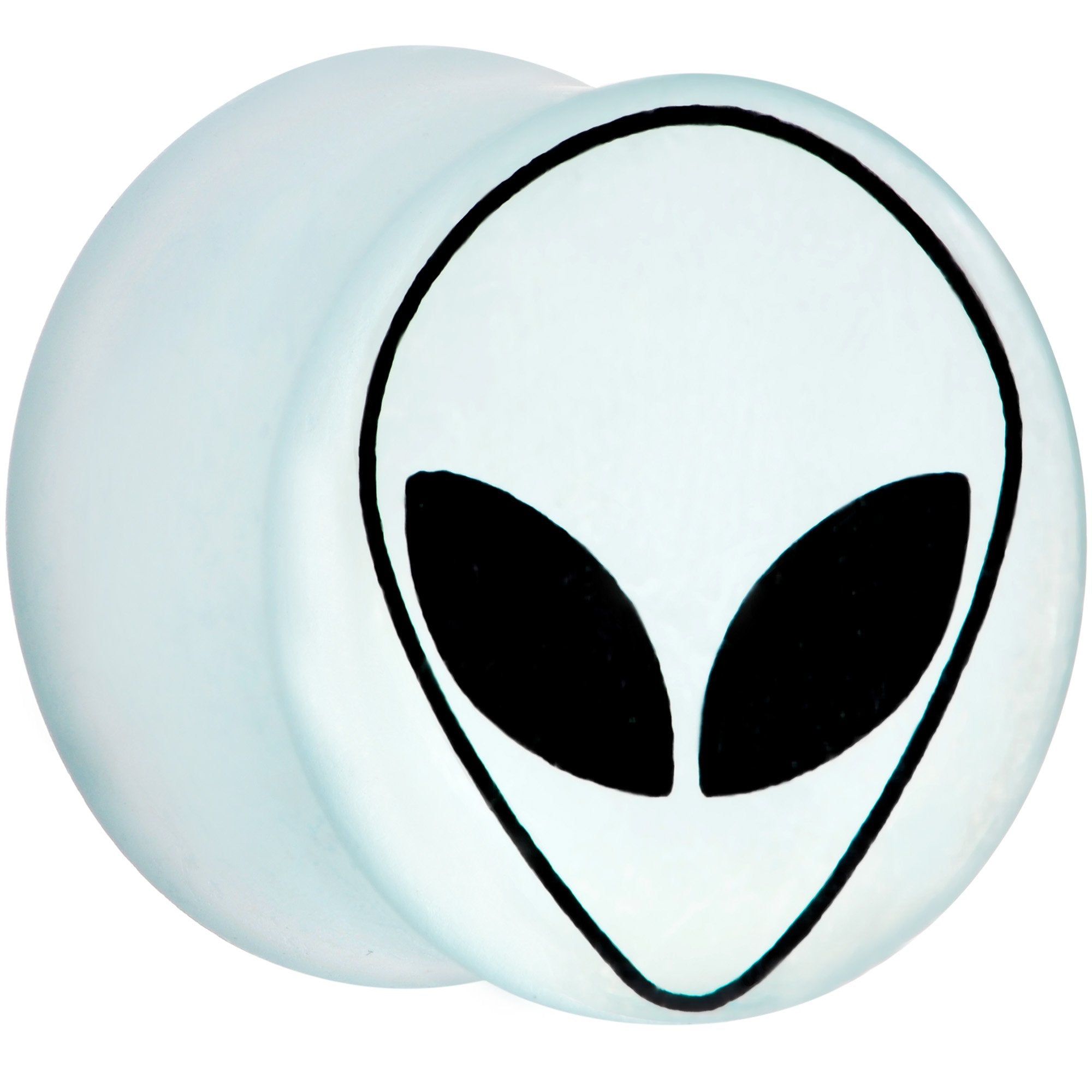 7/8 White Matte Glass Alien Head Double Flare Plug Set