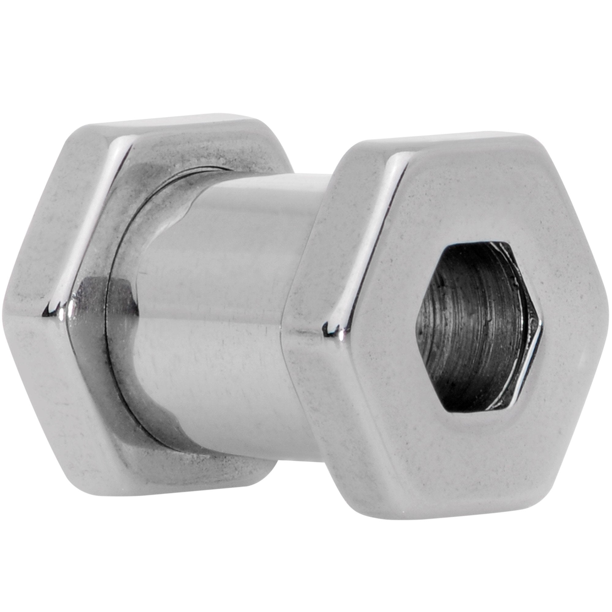 2 Gauge Geometric Hexagon Screw Fit Tunnel Plug Set