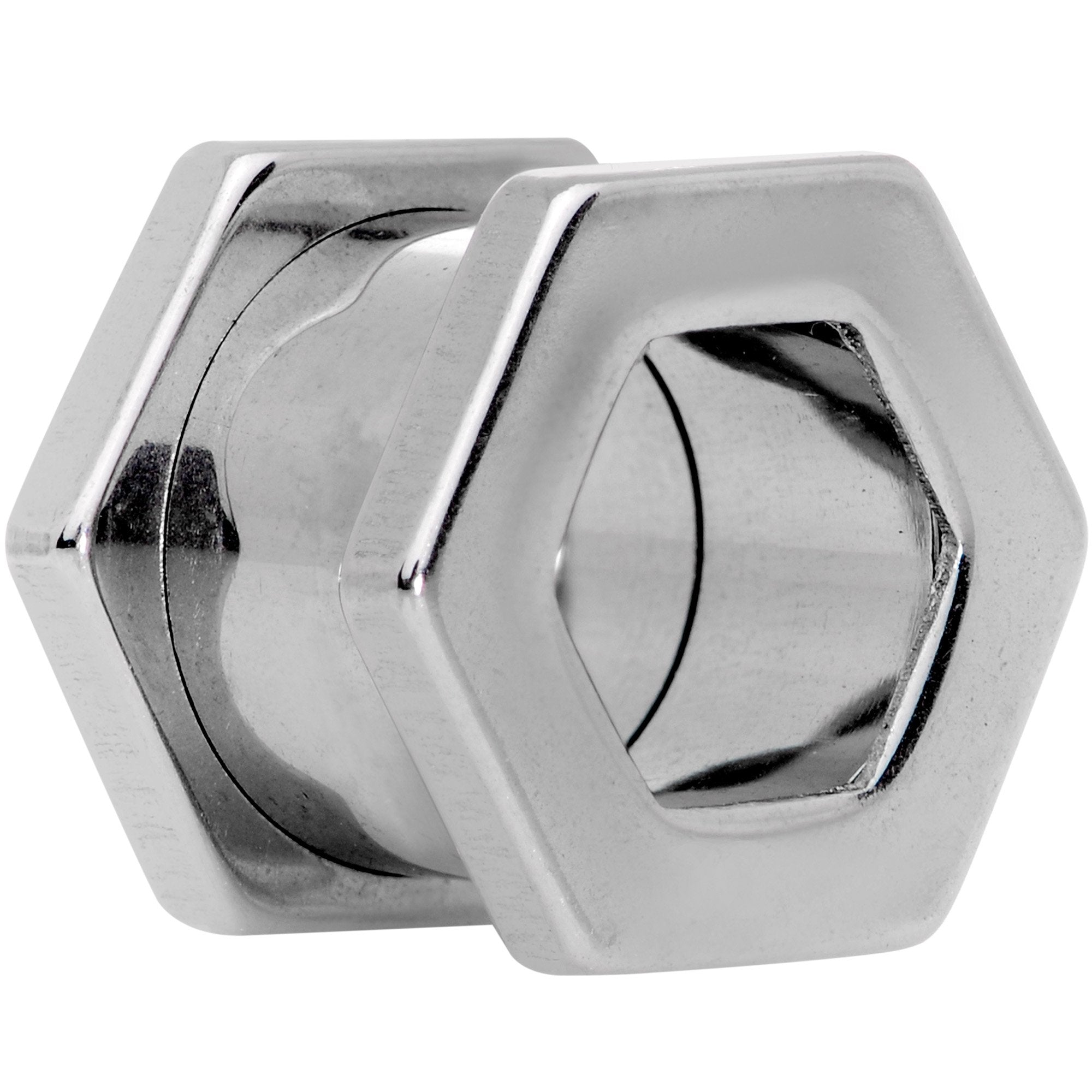 00 Gauge Geometric Hexagon Screw Fit Tunnel Plug Set