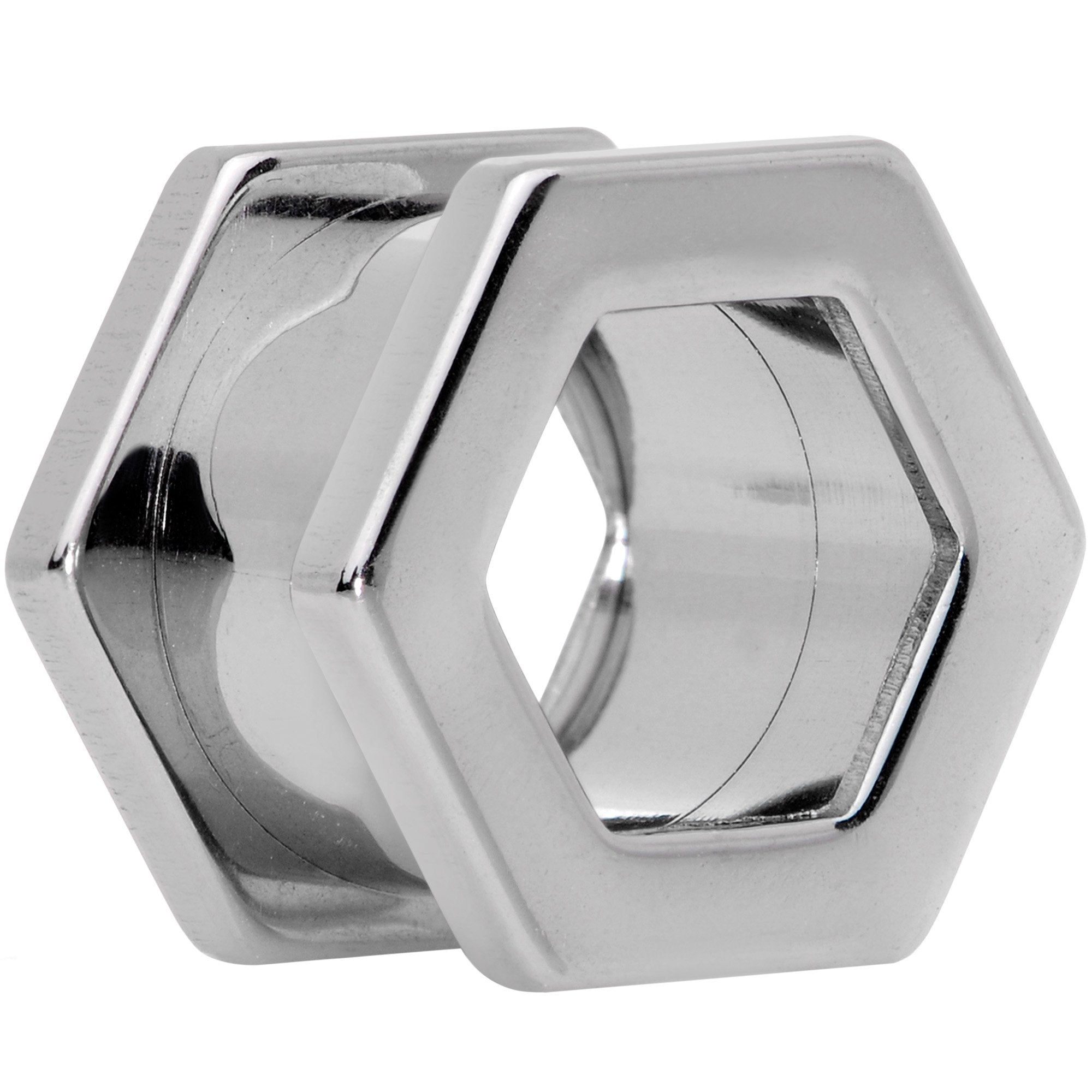 1/2 Geometric Hexagon Screw Fit Tunnel Plug Set