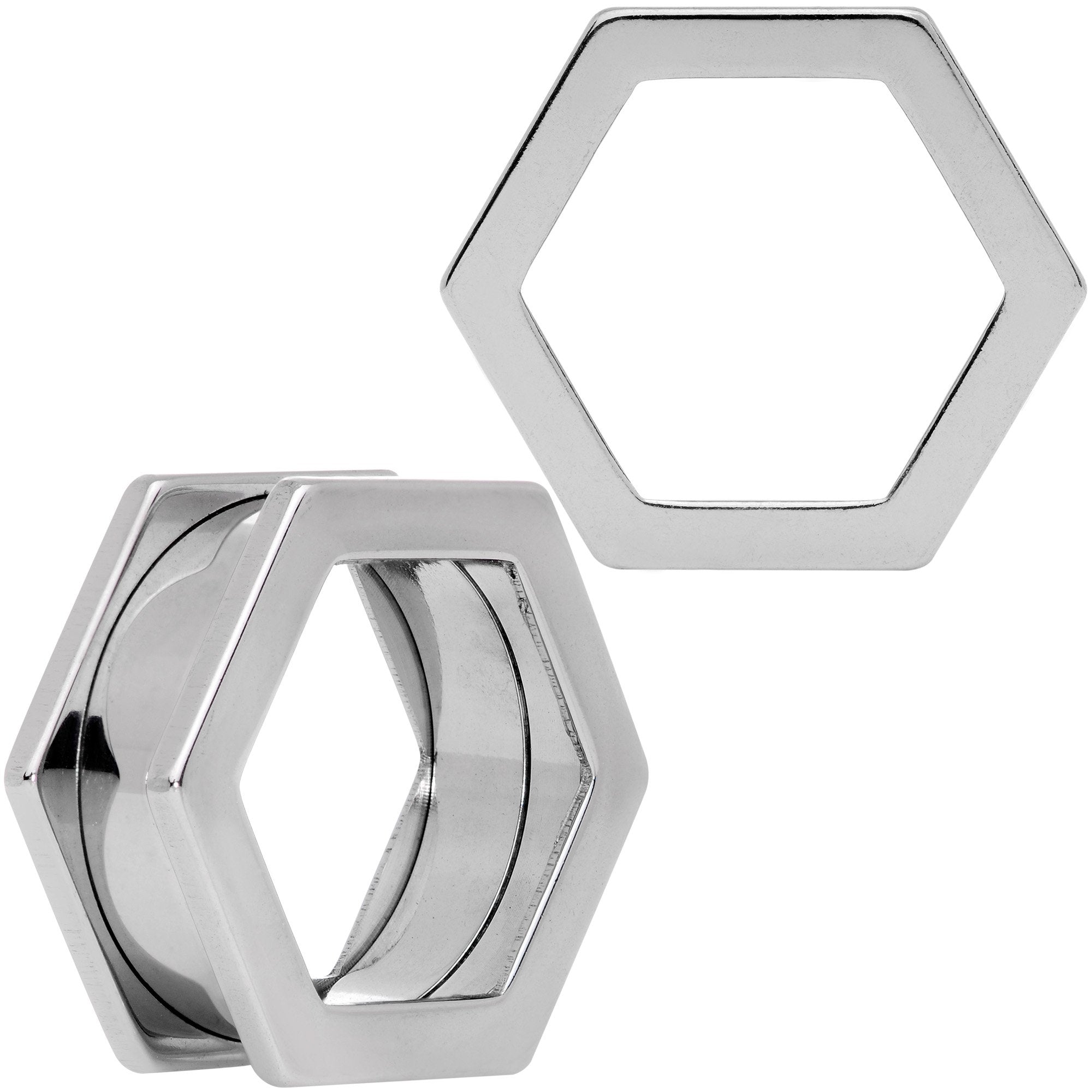 7/8 Geometric Hexagon Screw Fit Tunnel Plug Set