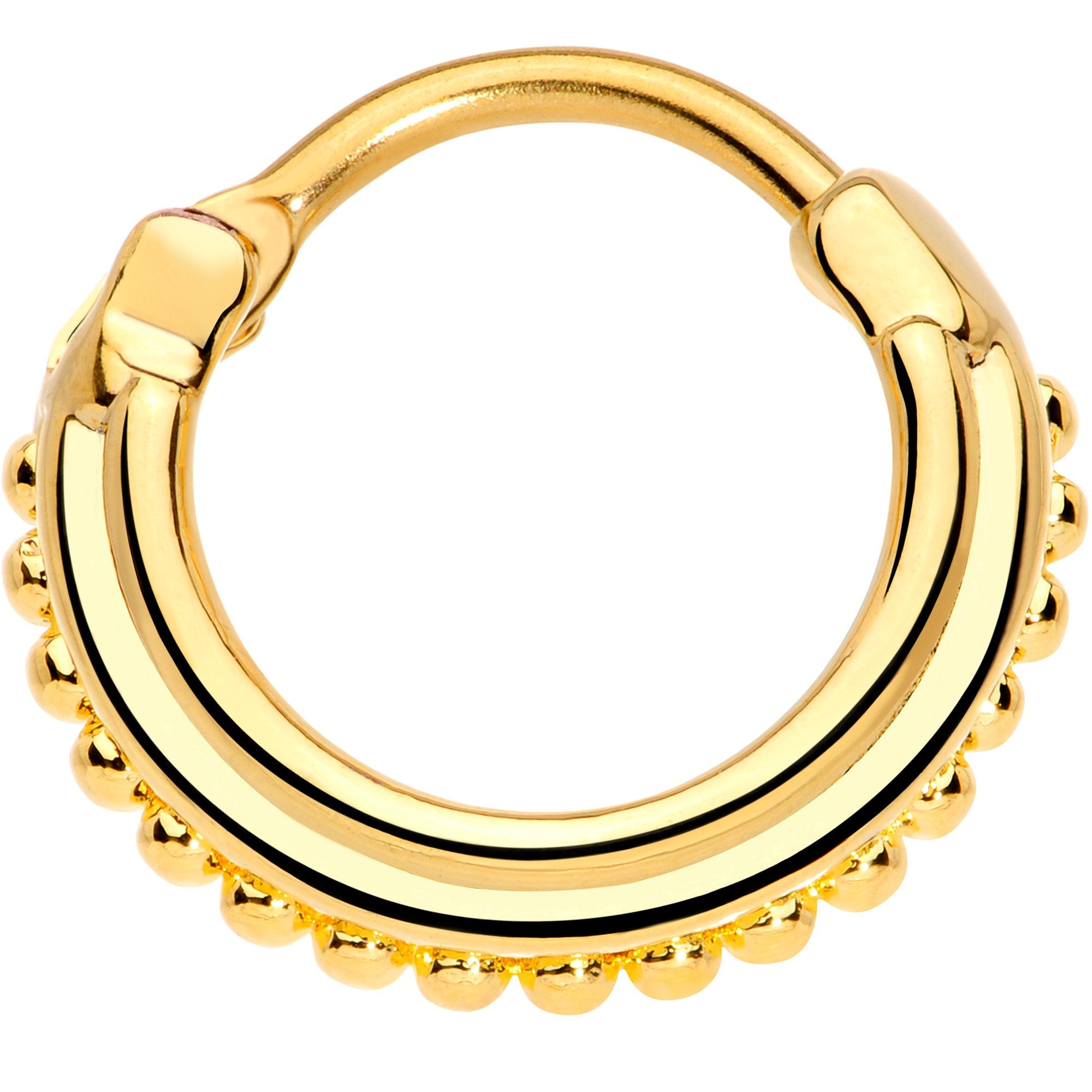 16 Gauge 3/8 Gold Tone Delicate Details Hinged Septum Ring