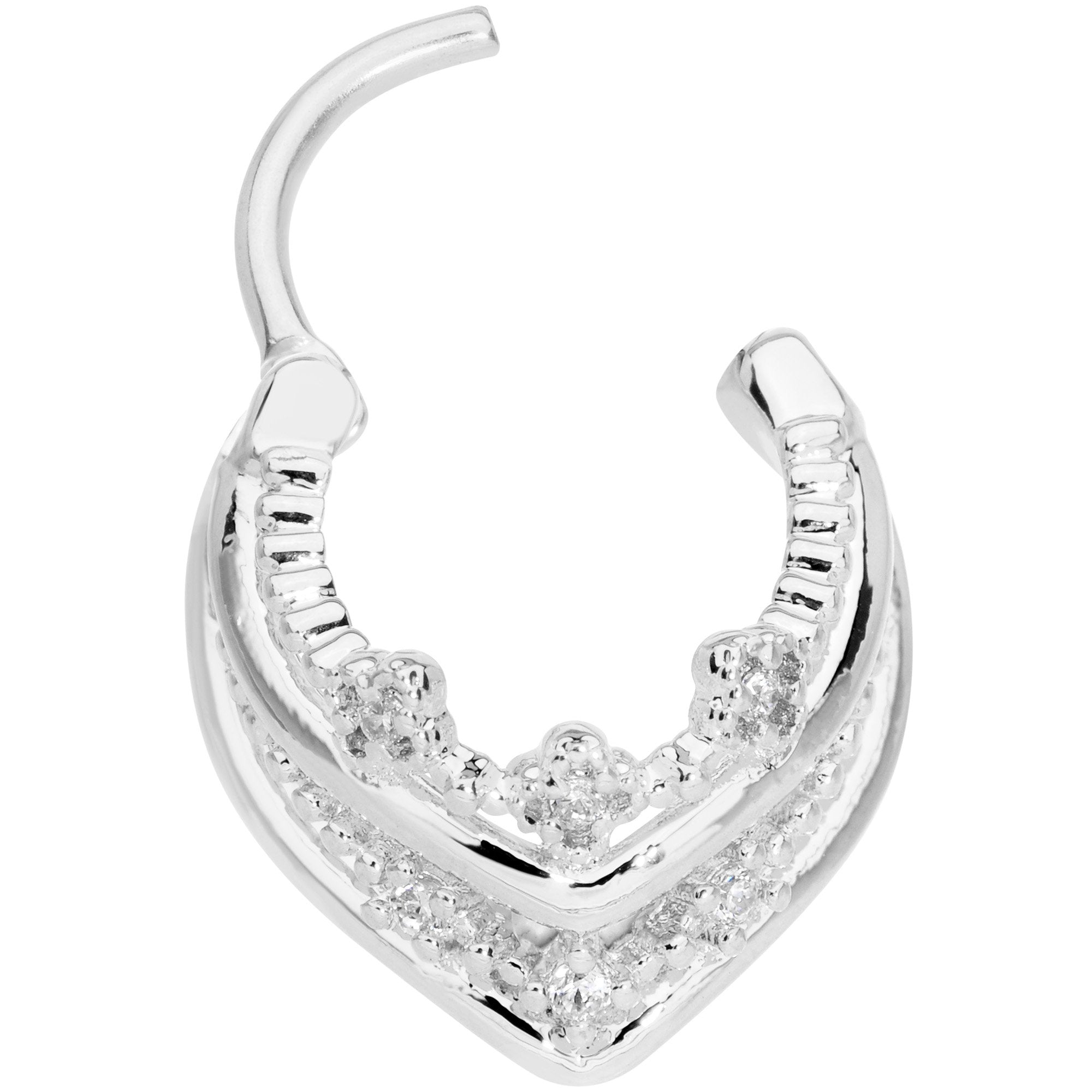 16 Gauge 3/8 Pretty Princess Hinged Septum Ring