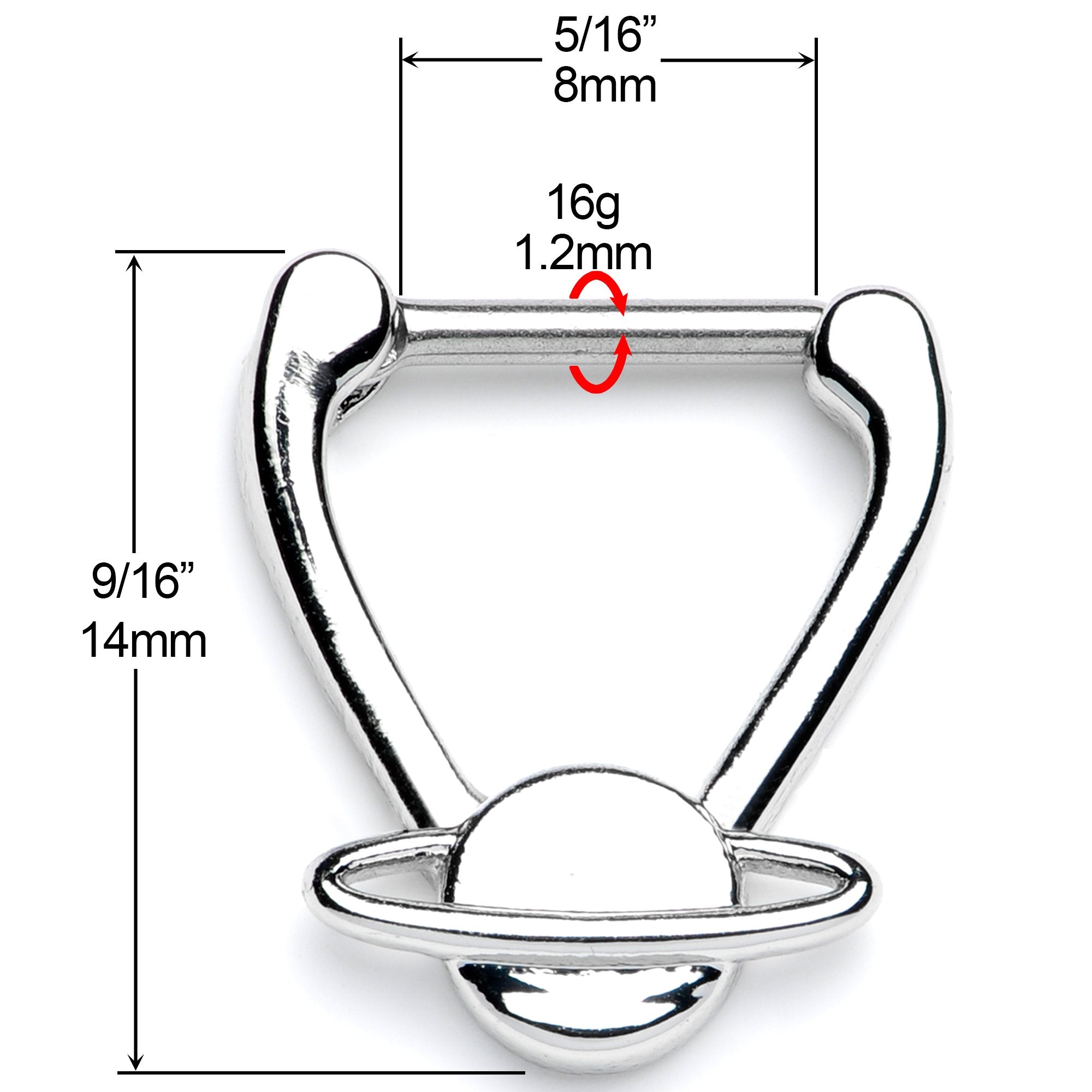 16 Gauge 5/16 Saturn Interplanetary Hinged Cartilage Clicker