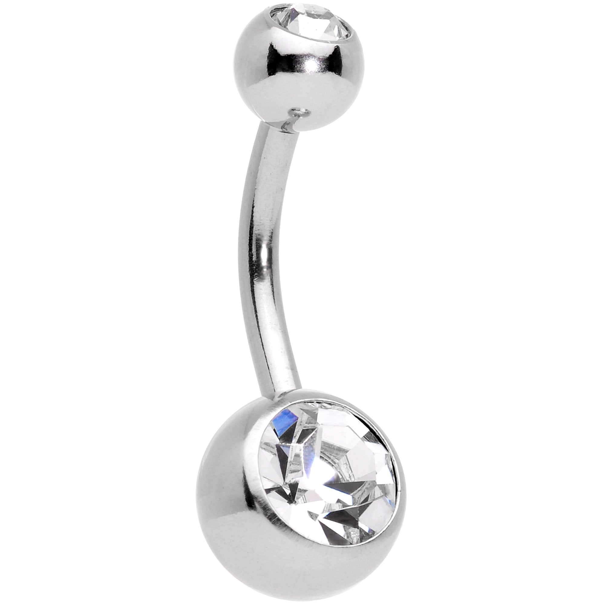 Clear Gem When Pigs Fly Belly Ring Set of 4