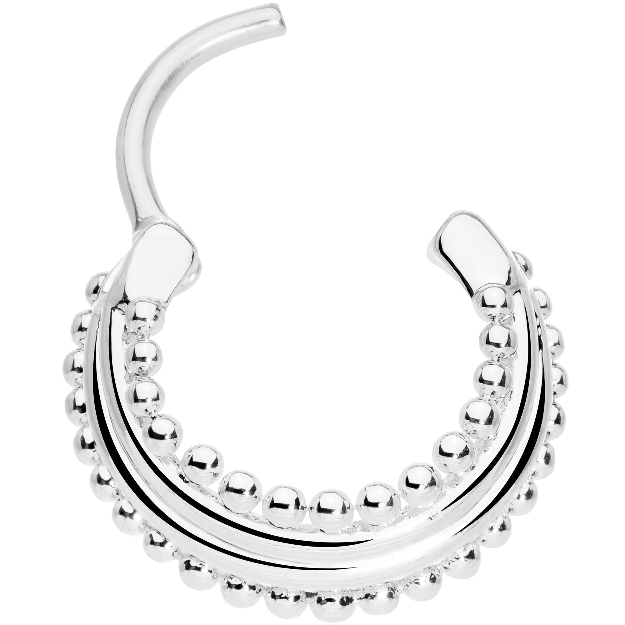 16 Gauge 3/8 Delicate Dots Hinged Septum Ring