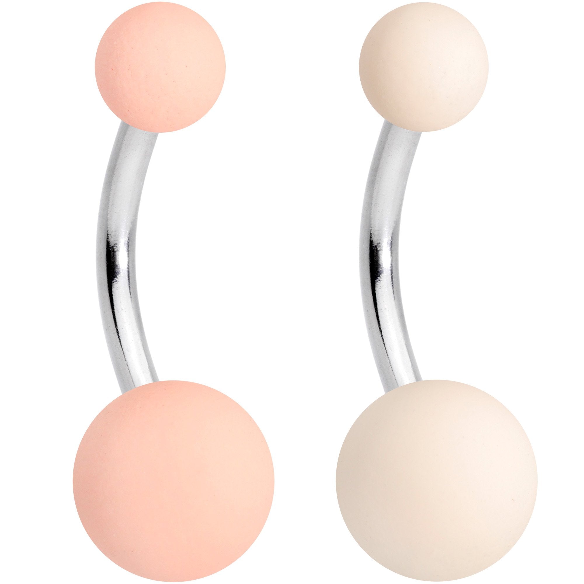 Matte Peaches and Cream Belly Ring Set of 4