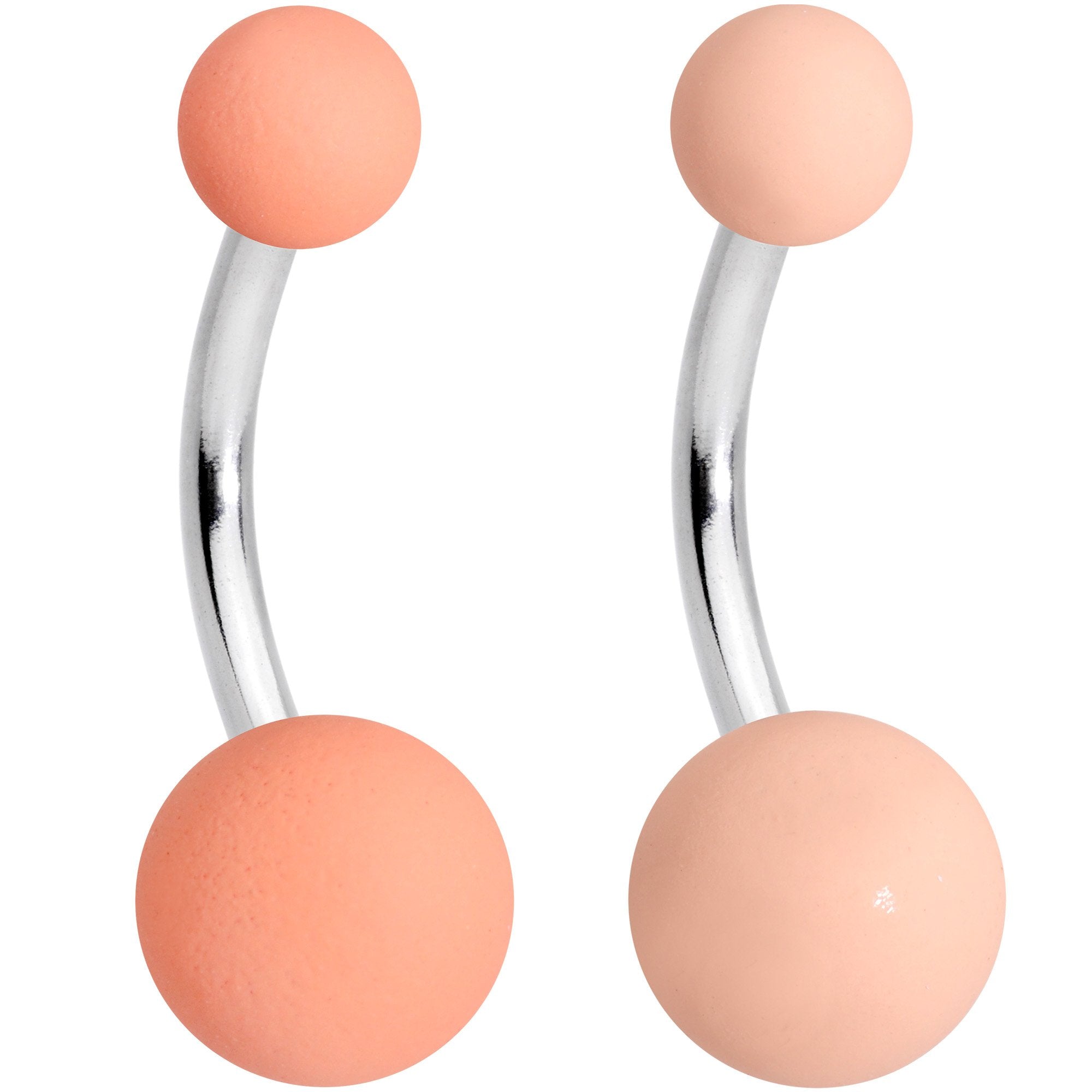 Matte Peaches and Cream Belly Ring Set of 4