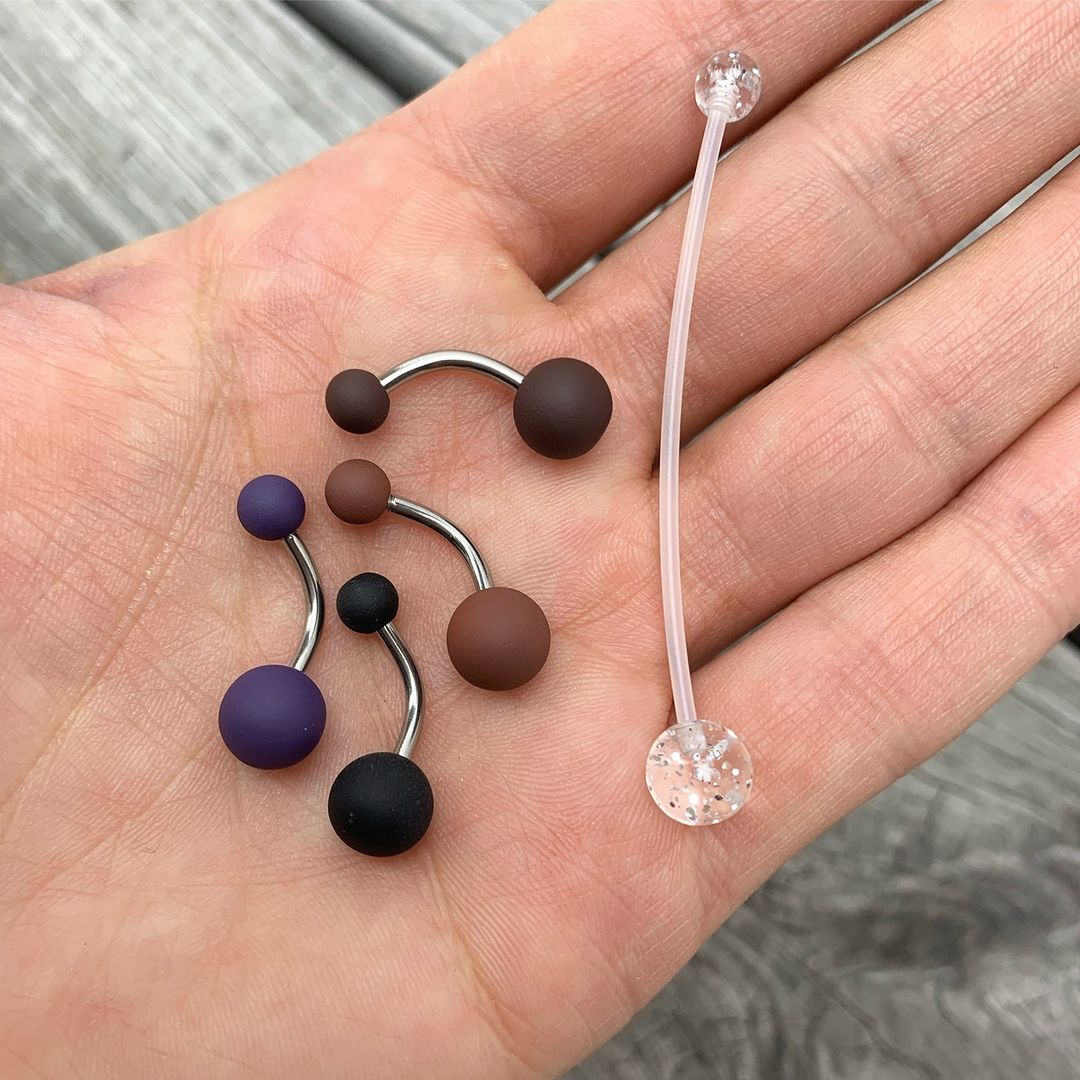 Muted Matte Tones Belly Ring Set of 4