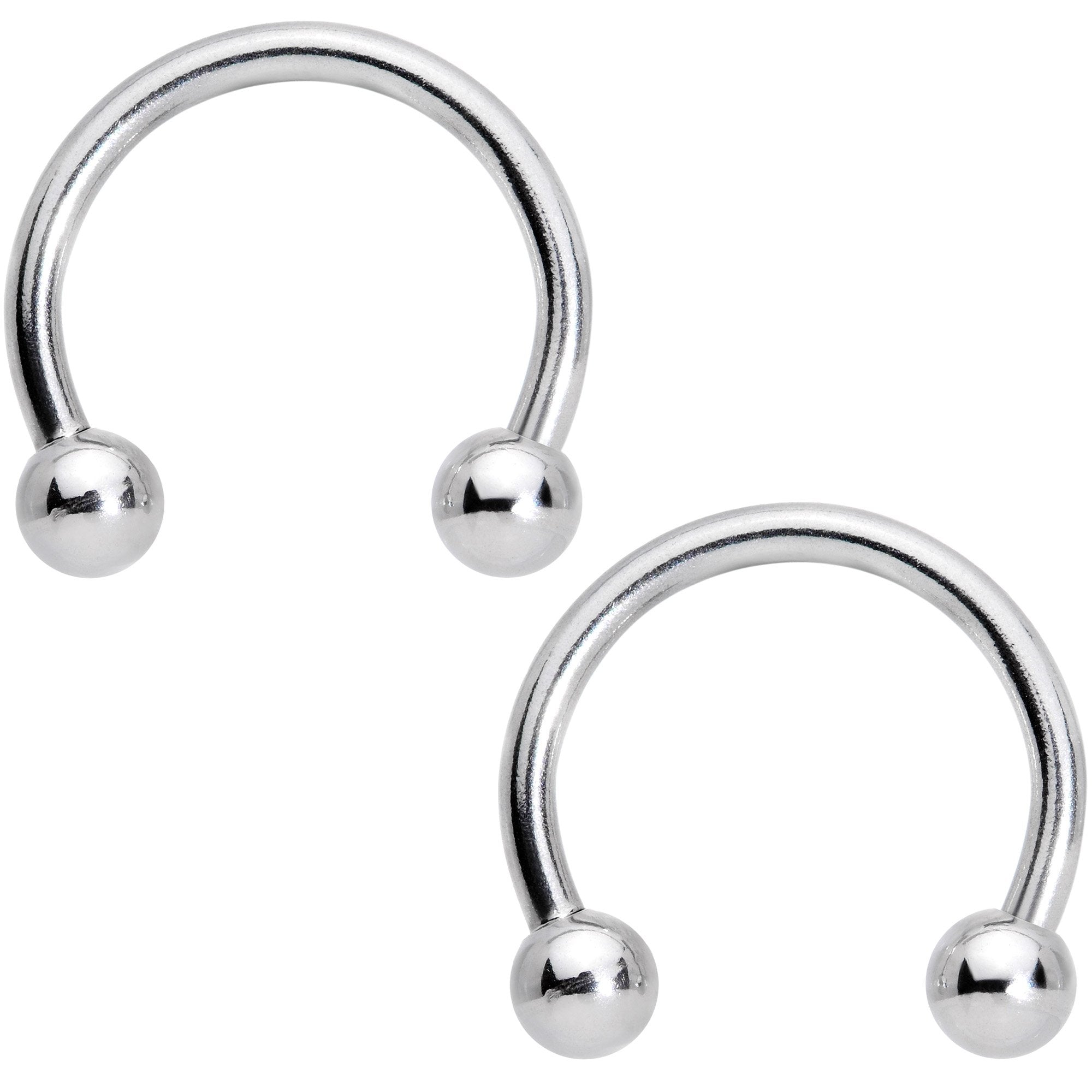 14 Gauge 5/8 1/2 Pink Gem Horseshoe Barbell Nipple Ring Set