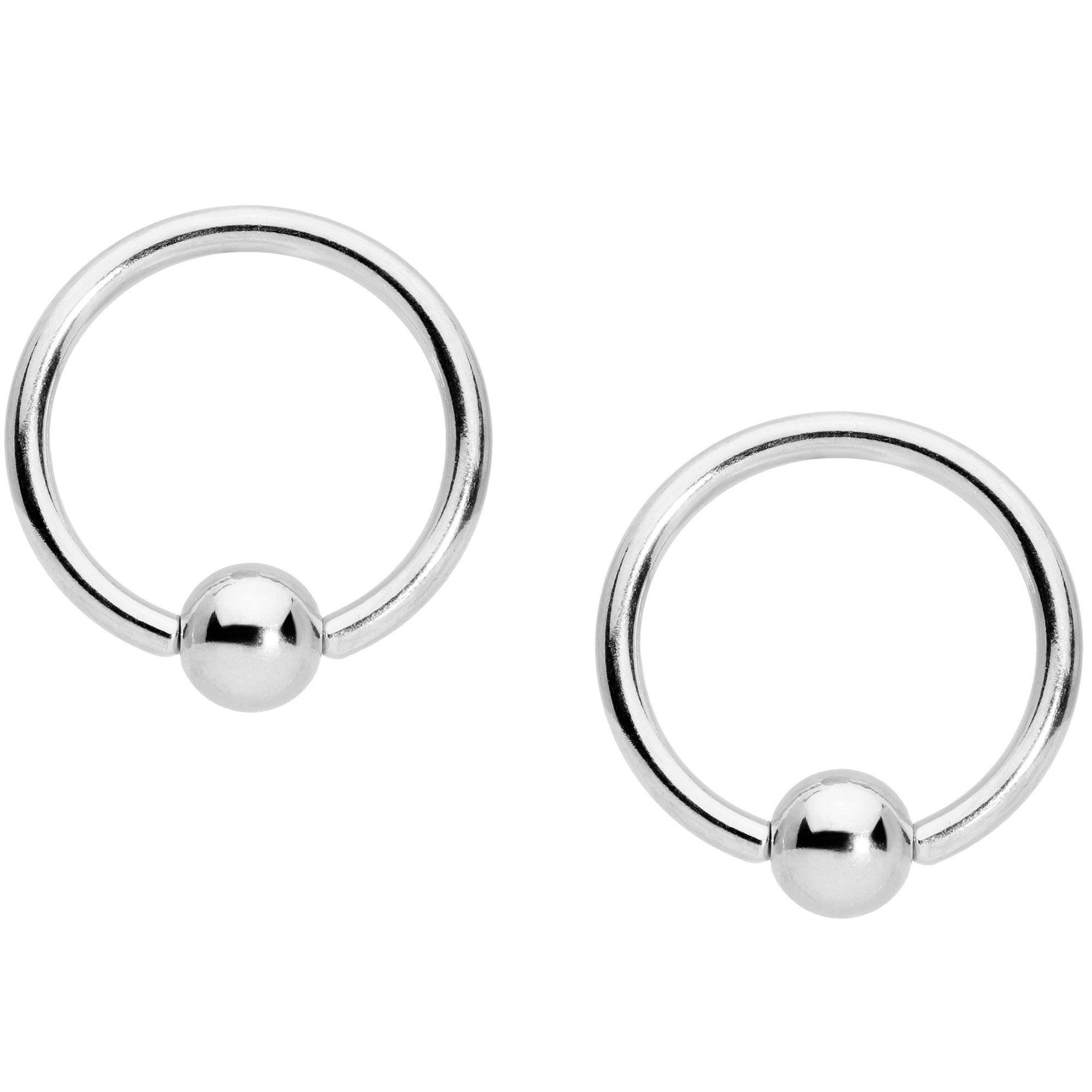 14 Gauge 9/16 Santa Captive Barbell Nipple Ring Set of 4