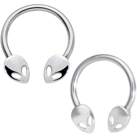 14 Gauge 13mm Outer Space Aliens Horseshoe Nipple Ring Set – BodyCandy