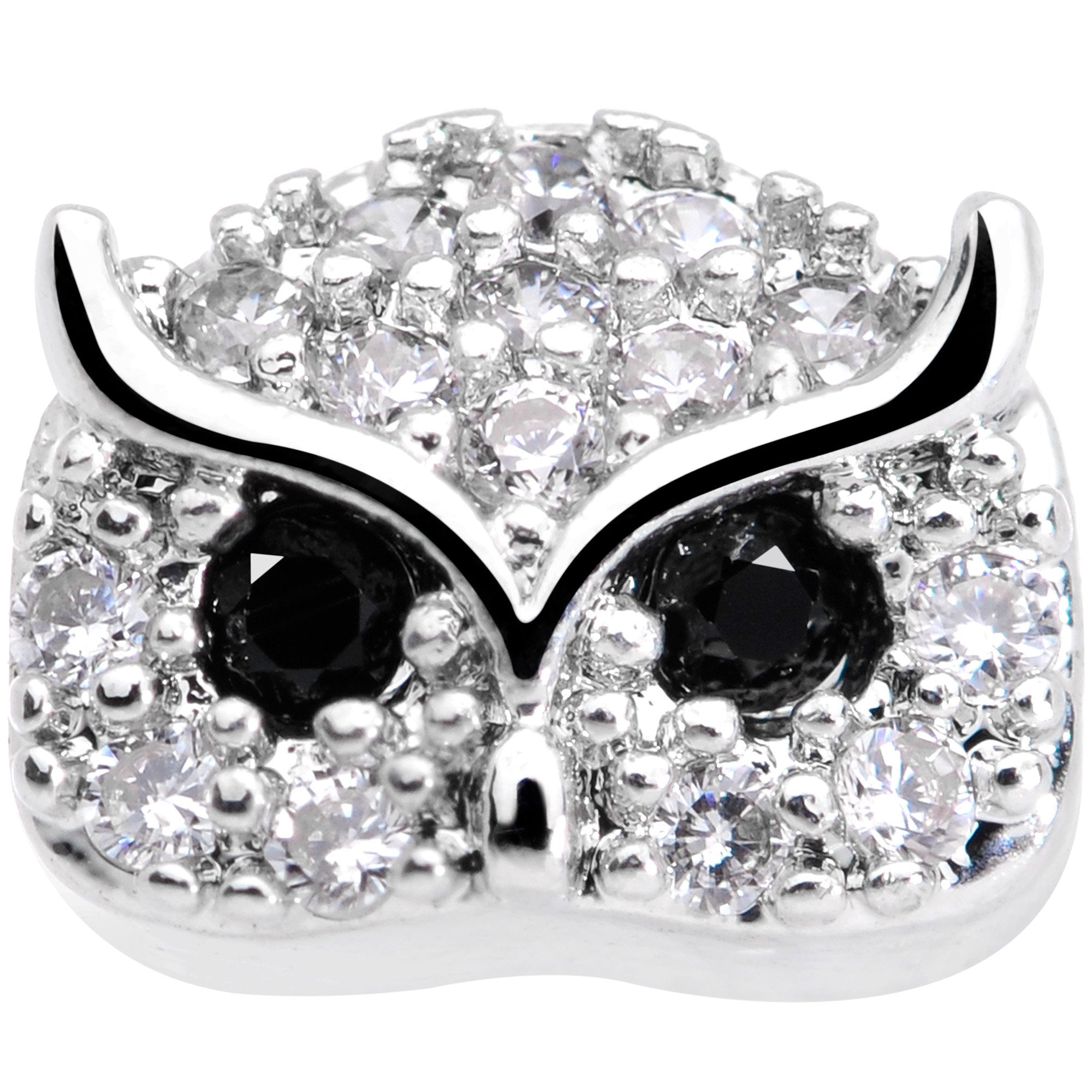 18 Gauge 5/16 Clear CZ Gem Wise Owl Cartilage Tragus Earring