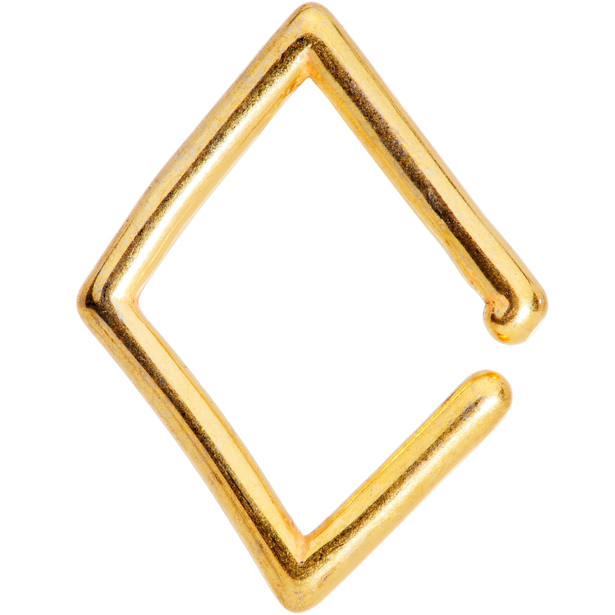 16 Gauge 3/8 Gold Tone Rhombus Closure Ring