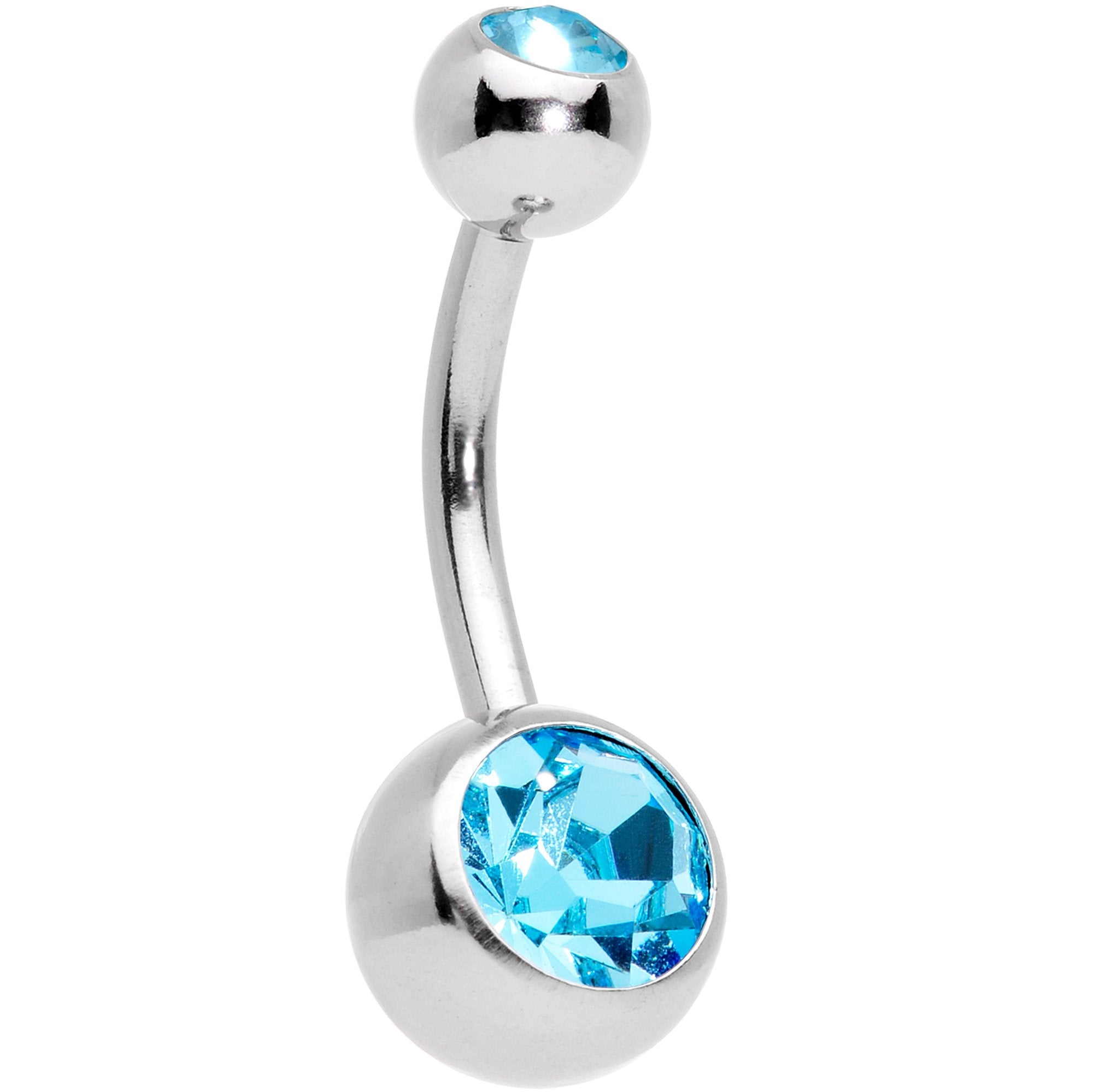 Aqua Gem Valentines Day Winged Heart Belly Ring Set of 4