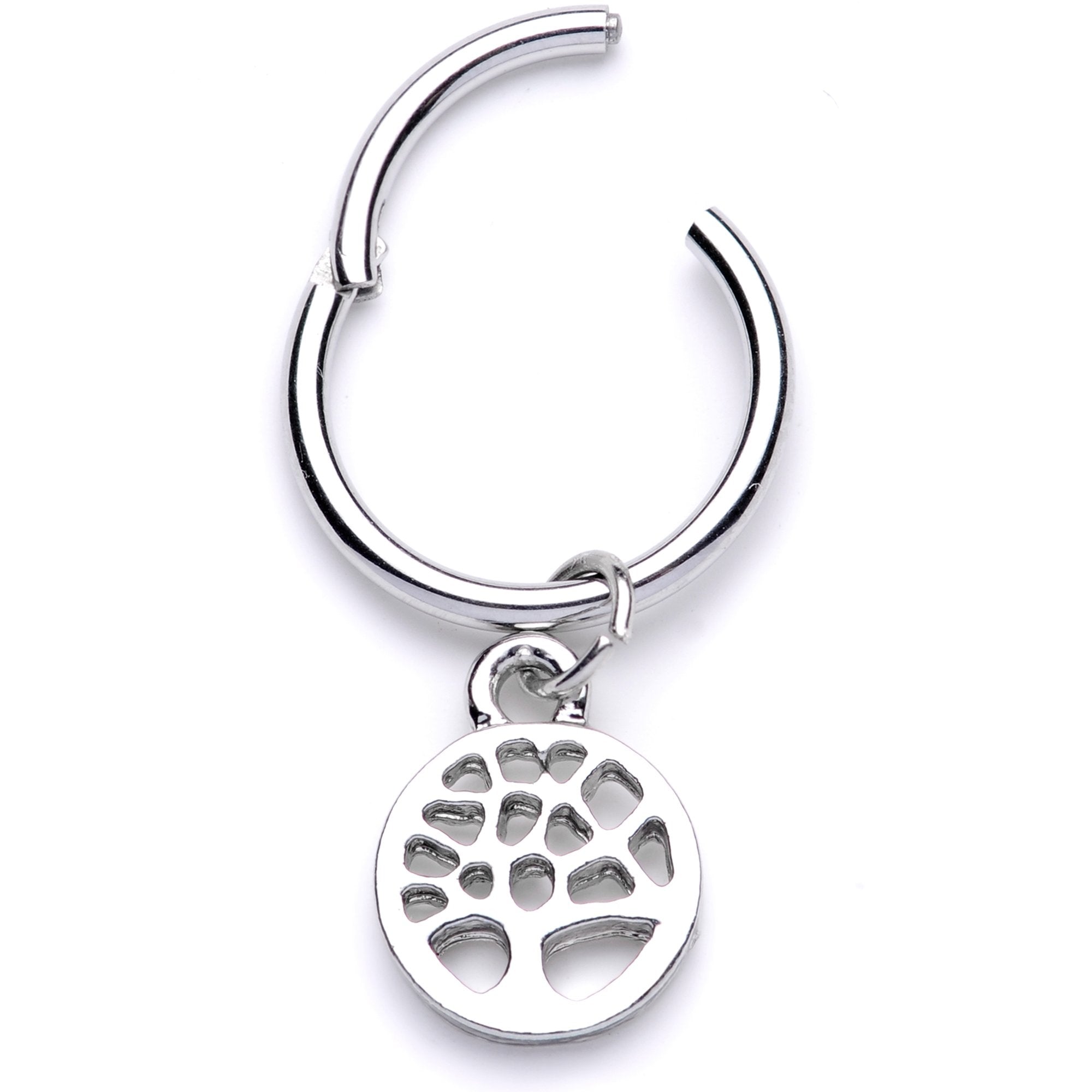 16 Gauge 3/8 Tree of Life Dangle Hinged Segment Ring