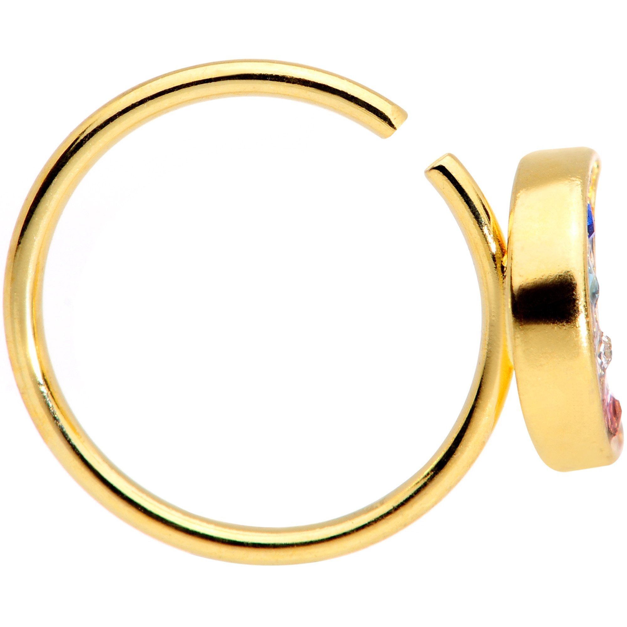 20 Gauge 5/16 Gold Tone Crescent Moon Seamless Circular Ring