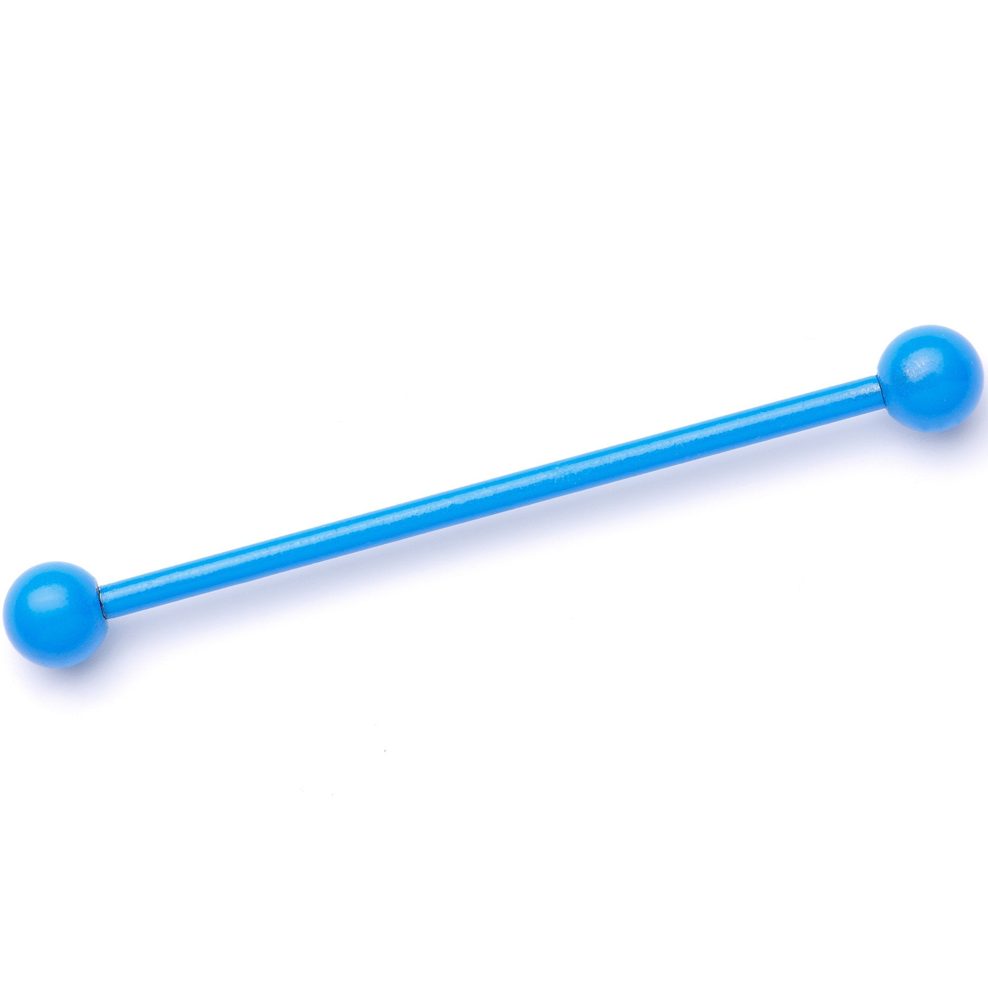 14 Gauge Light Blue Coated Glow in the Dark Industrial Barbell 38mm