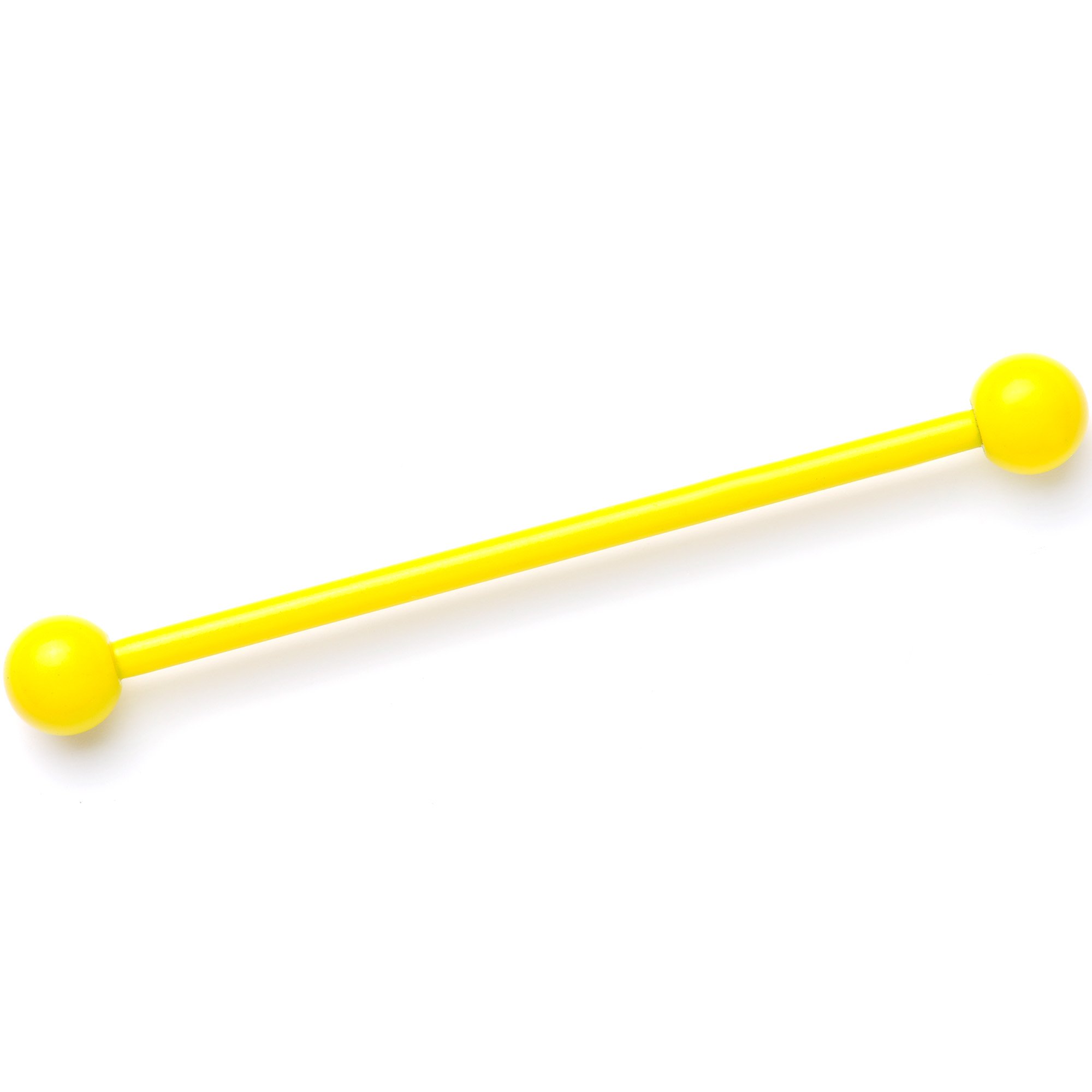 14 Gauge Yellow Coated Glow in the Dark Industrial Barbell 38mm