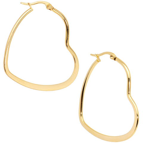 14kt Gold Heart Hoop Earrings -kids earrings