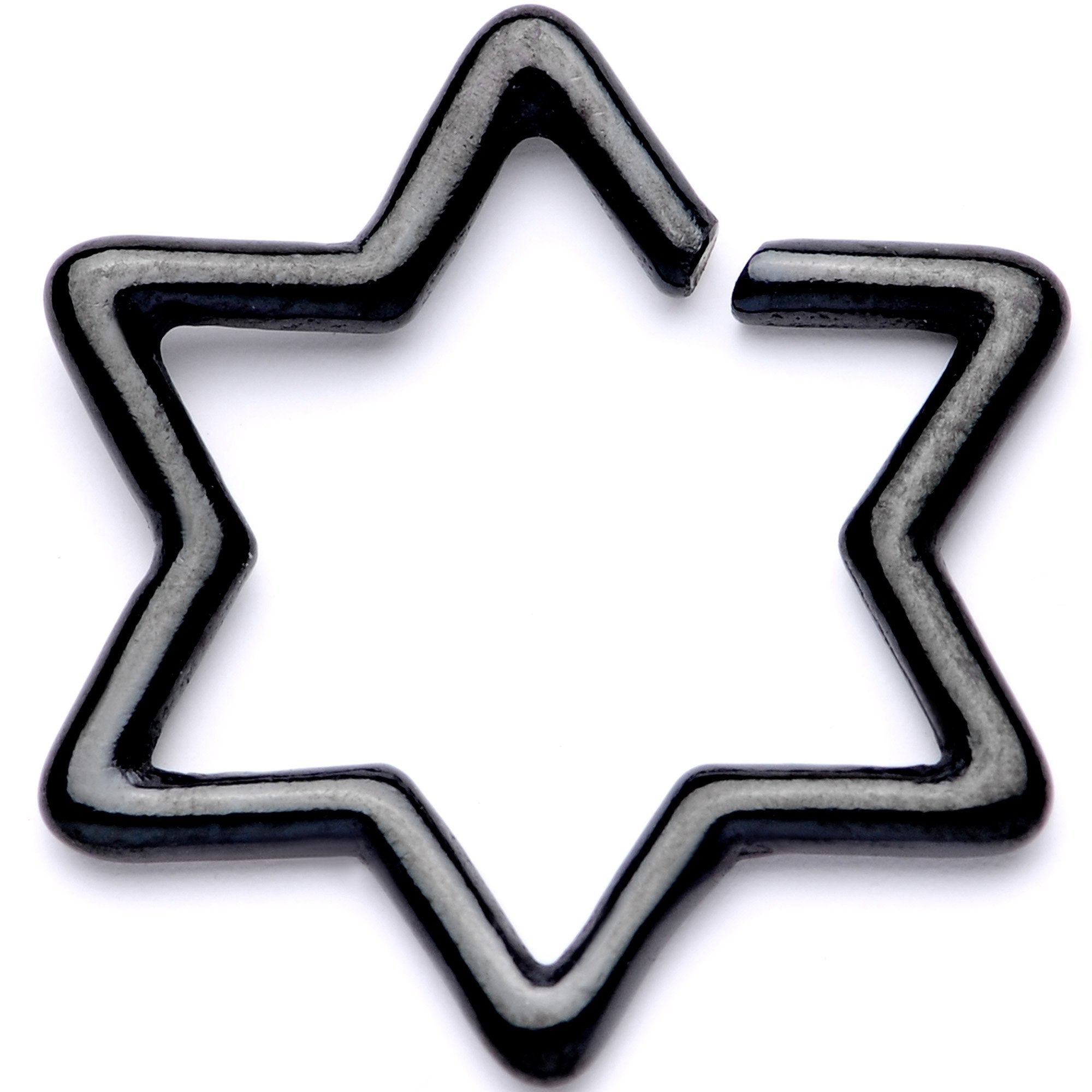 16 Gauge 5/16 Black Hexagram Star of David Closure Ring