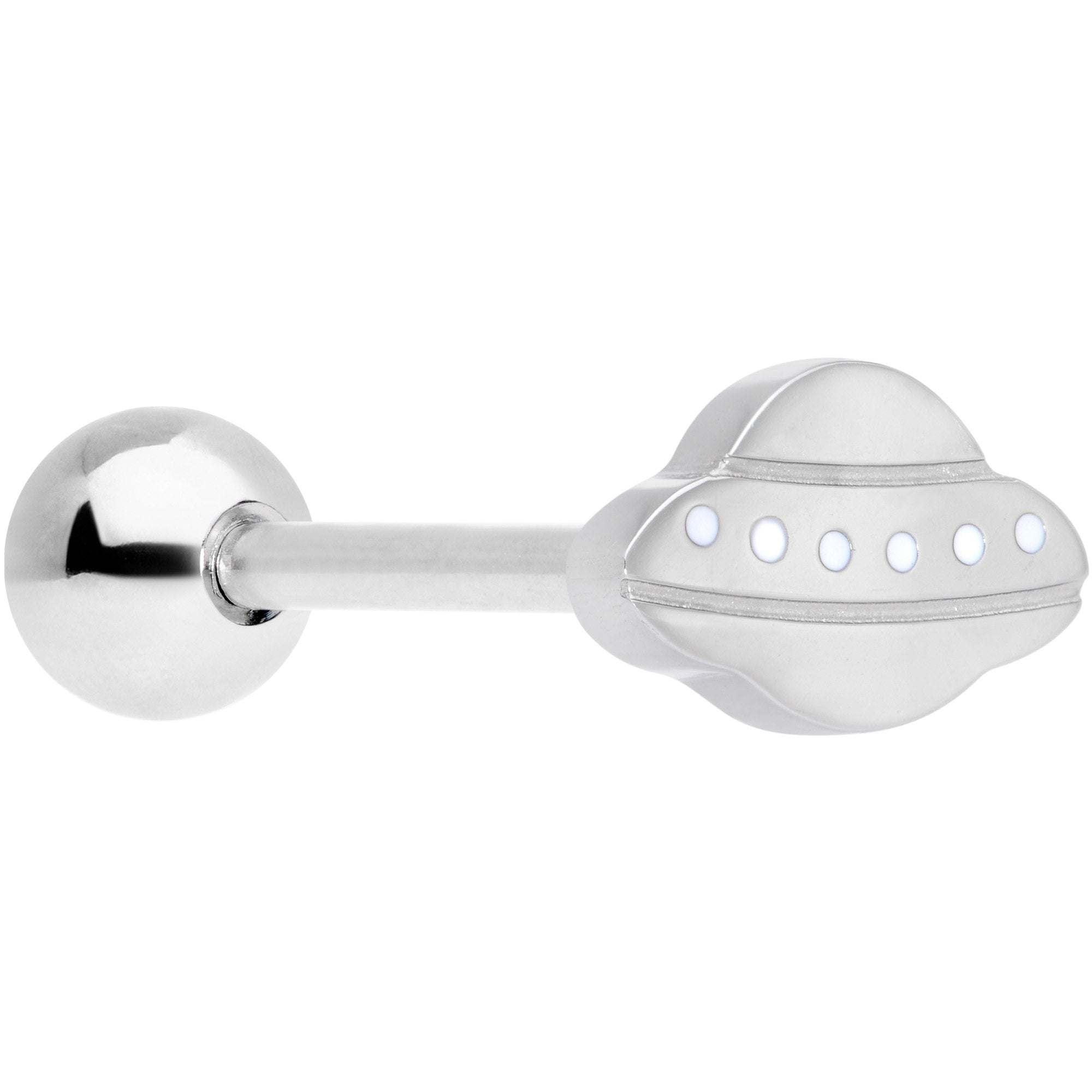 Space Alien Spacecraft UFO Barbell Tongue Ring