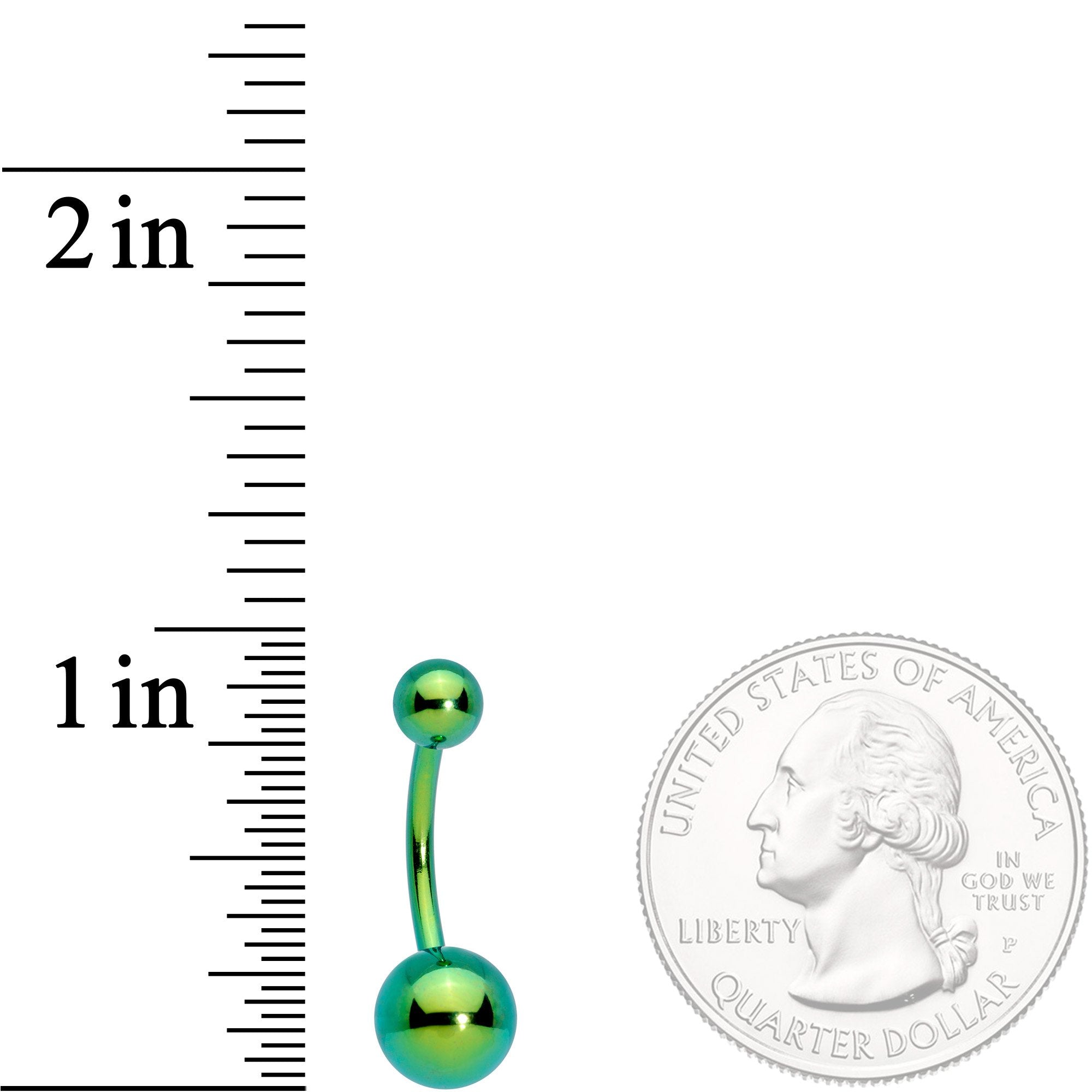 Green Anodized Mean Greenie Belly Ring