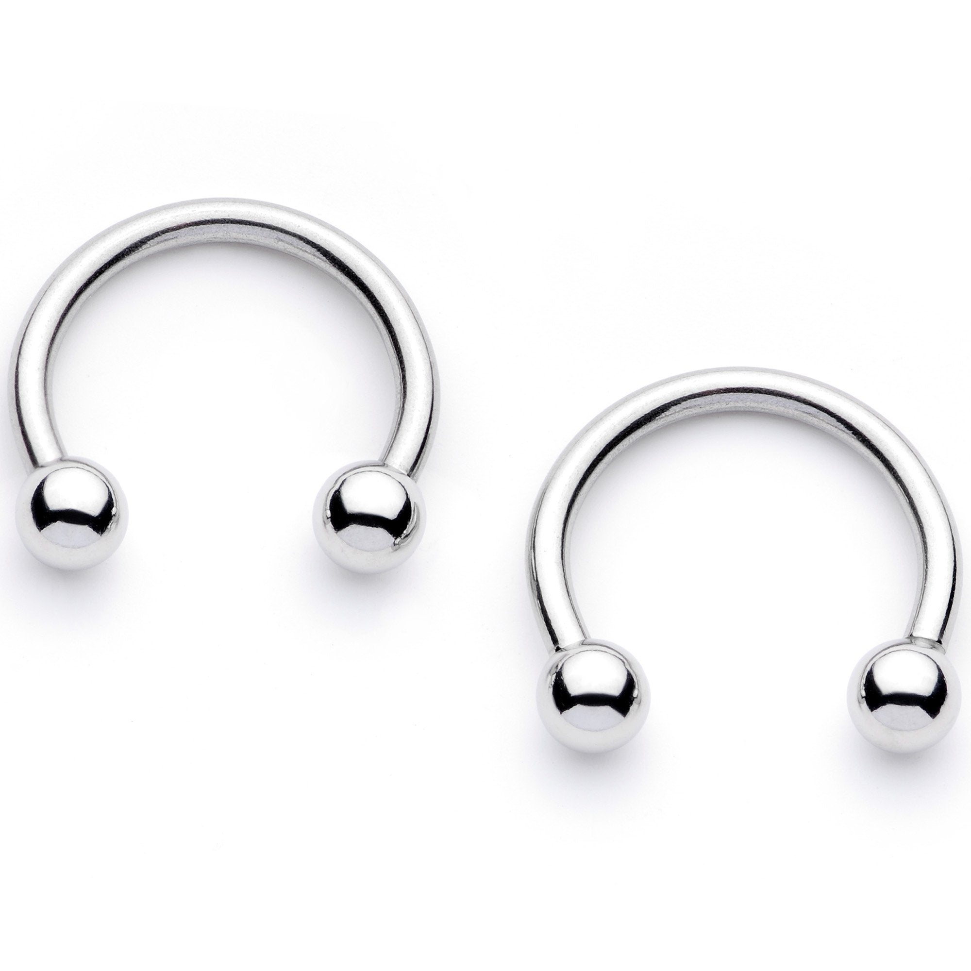 14 Gauge 9/16 1/2 Winter Penguins Horseshoe Barbell Nipple Ring Set