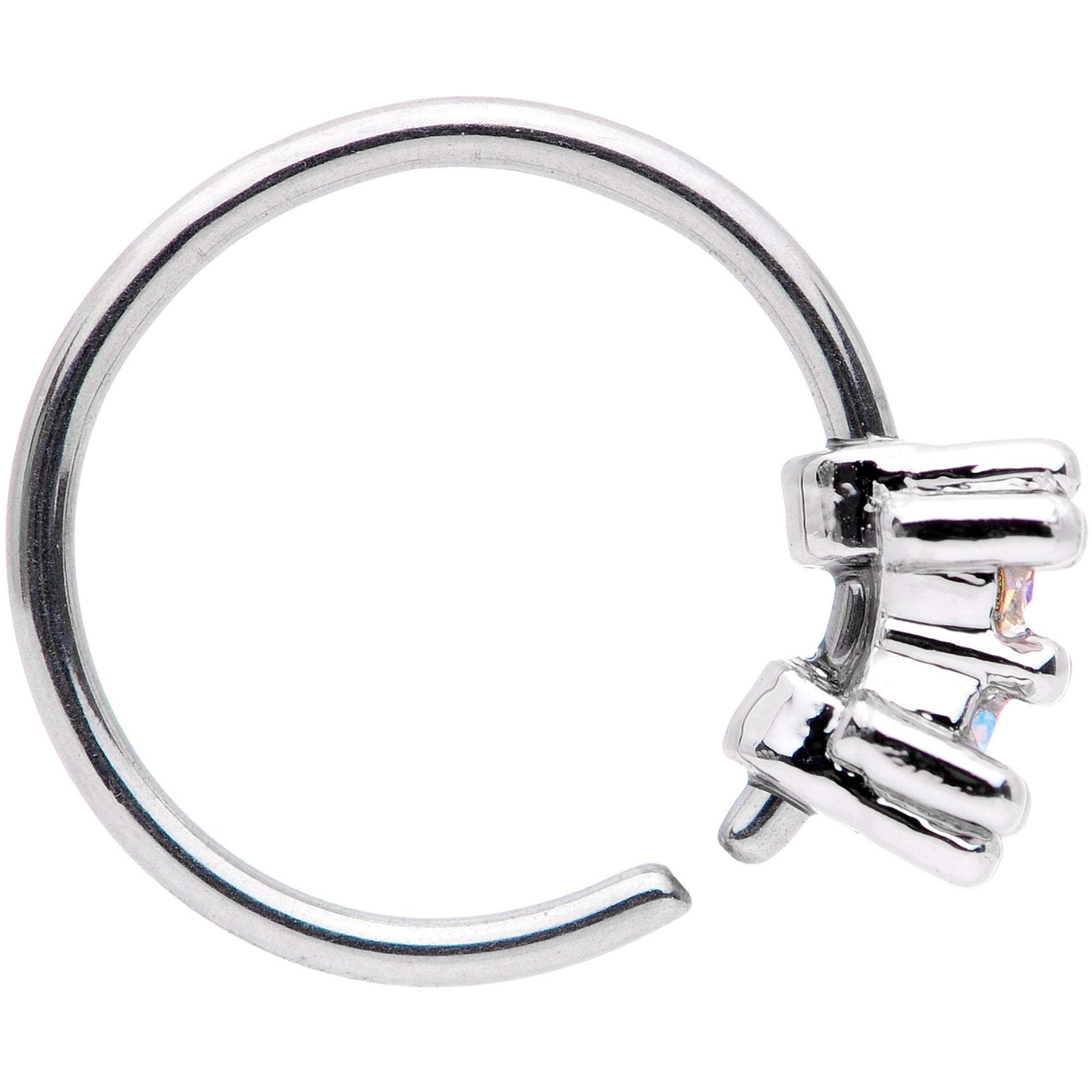 20 Gauge 5/16 Aurora Gem Duo Petite Nose Hoop