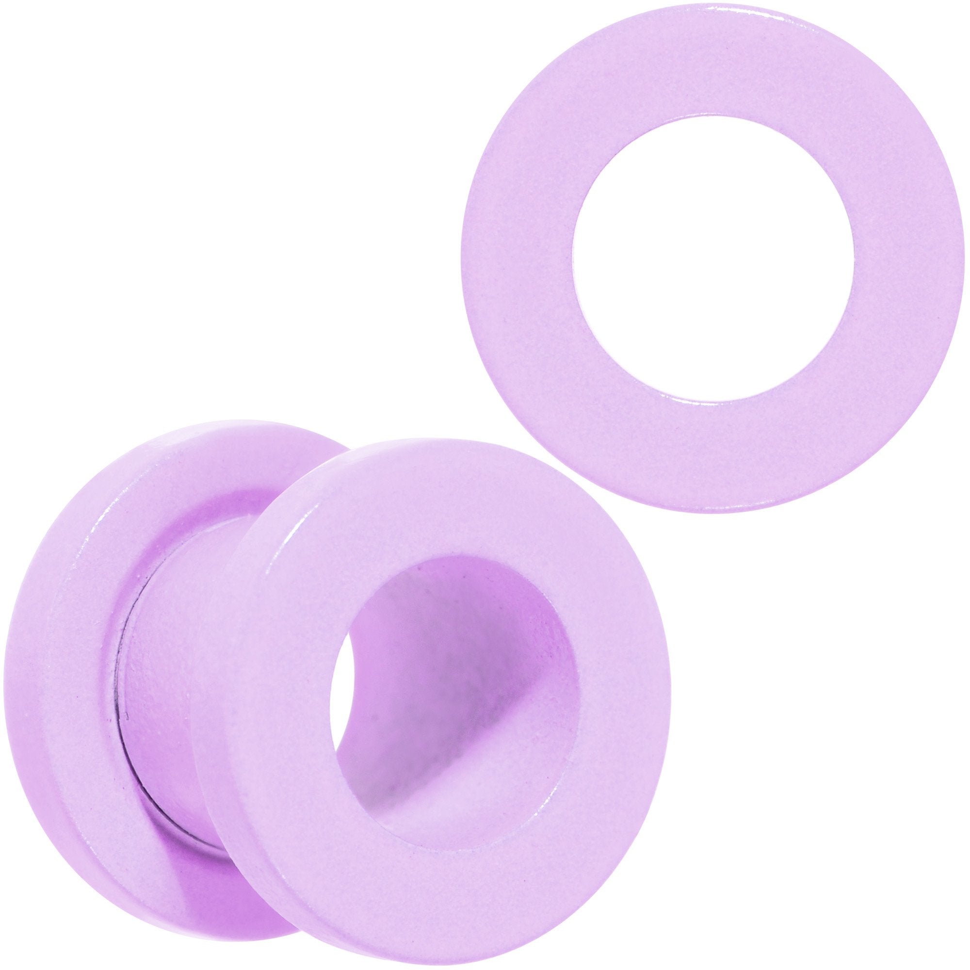 Sweet Pastel Purple Screw Fit Tunnel Plug Set 16 Gauge to 19mm