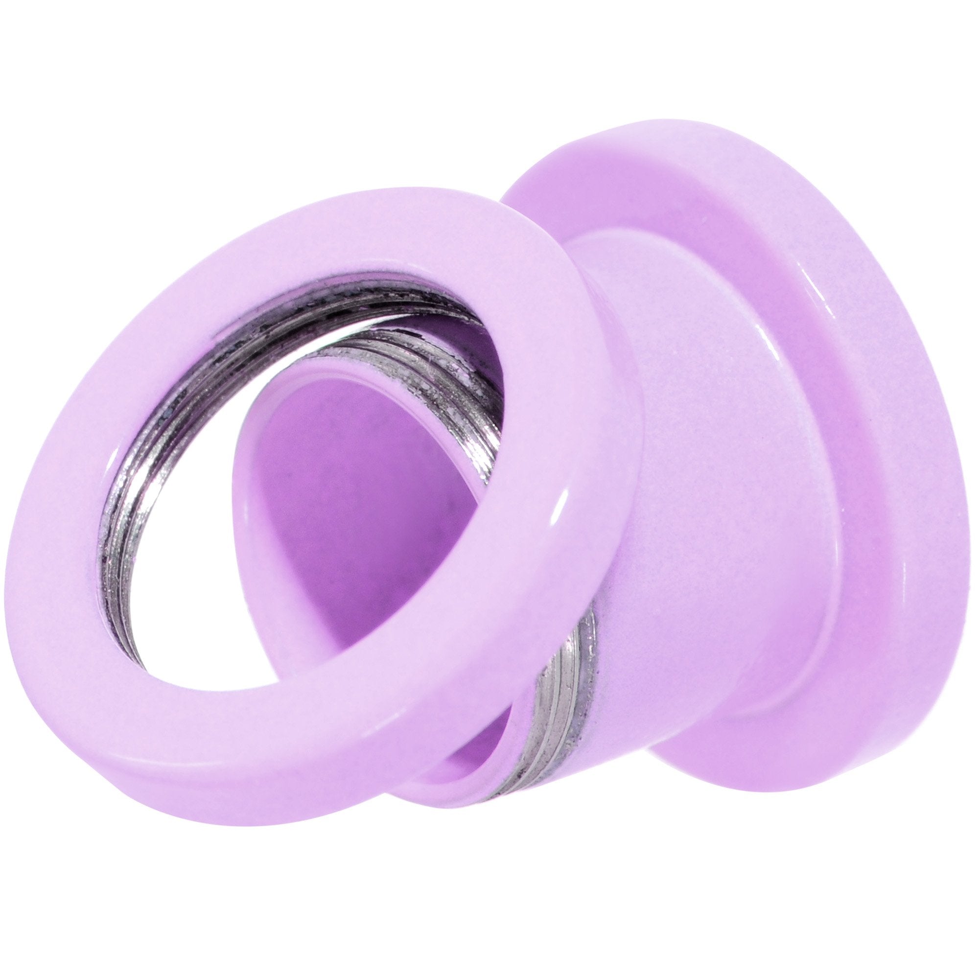 Sweet Pastel Purple Screw Fit Tunnel Plug Set 16 Gauge to 19mm