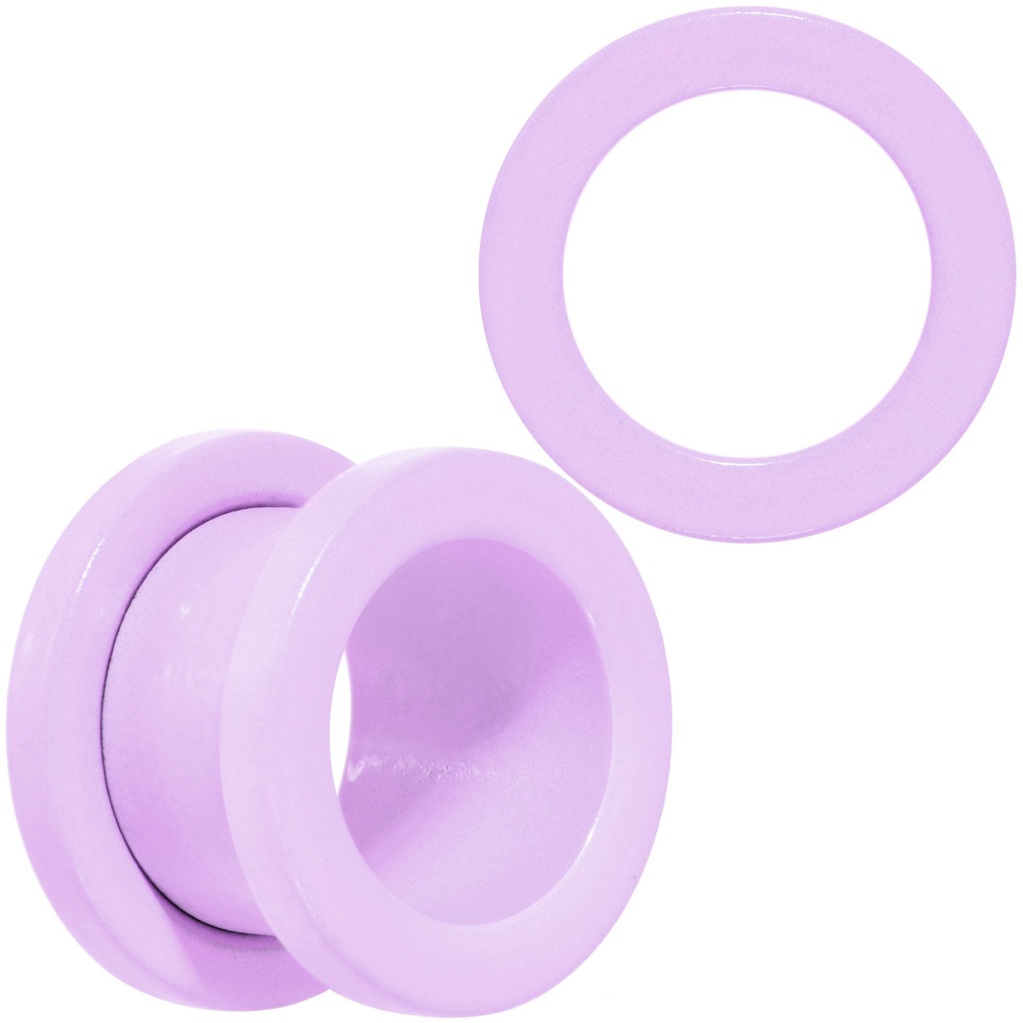 Sweet Pastel Purple Screw Fit Tunnel Plug Set 16 Gauge to 19mm