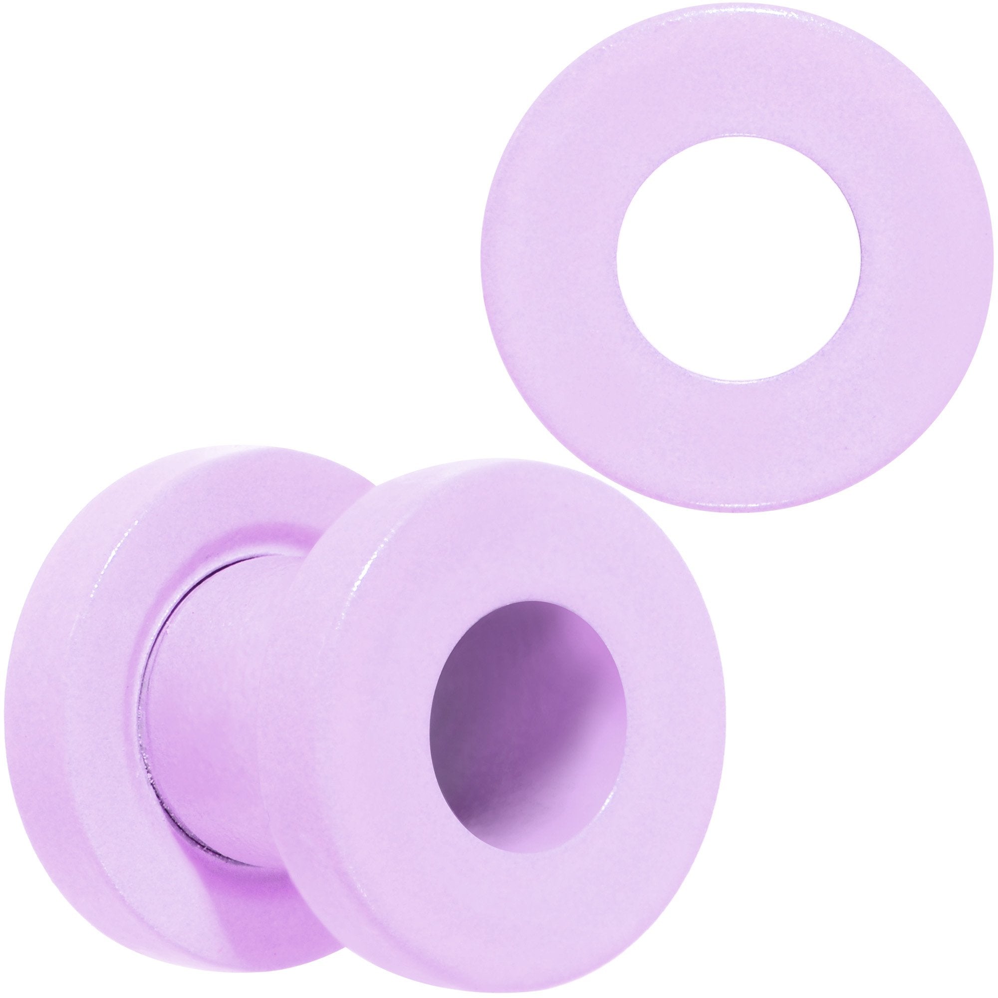 Sweet Pastel Purple Screw Fit Tunnel Plug Set 16 Gauge to 19mm