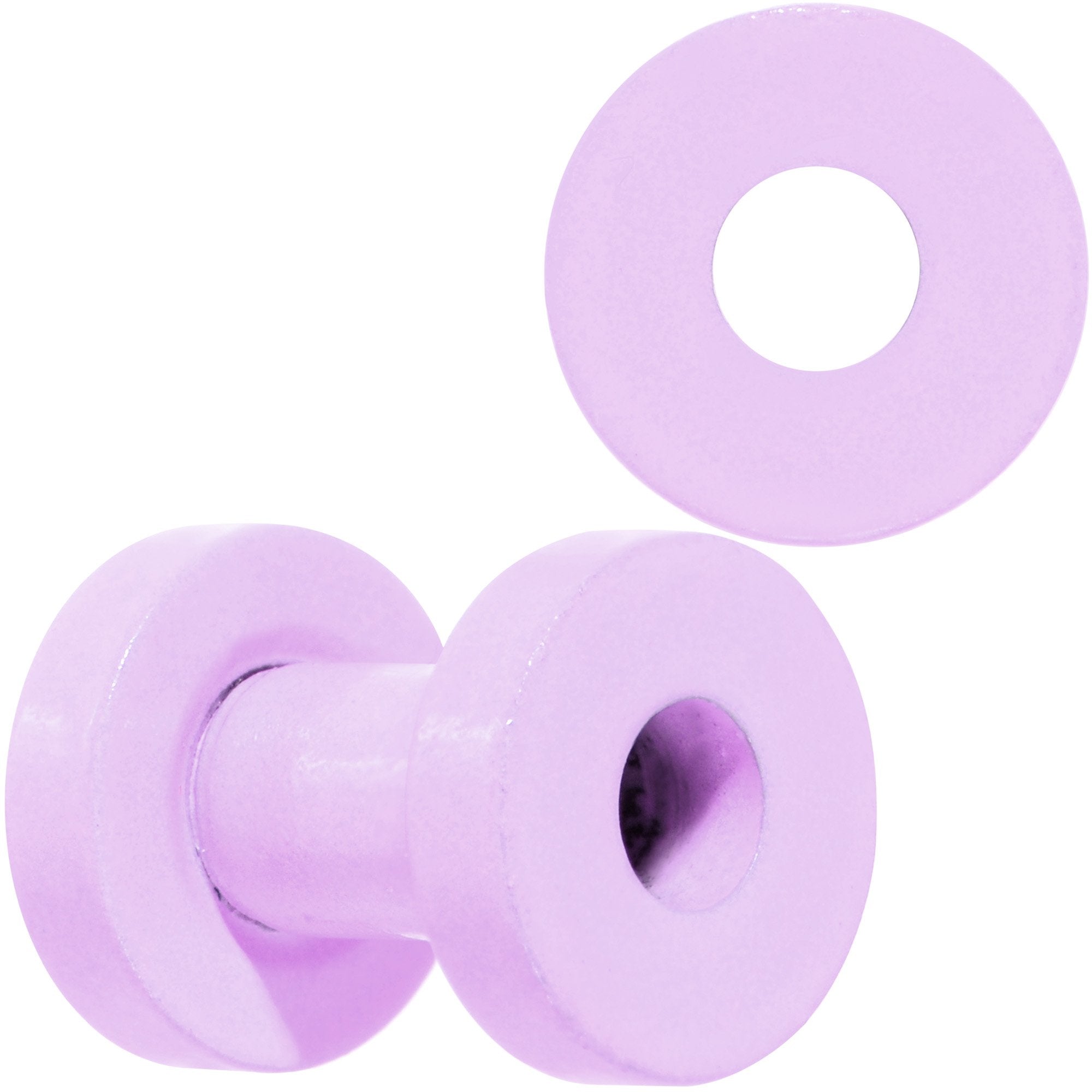 Sweet Pastel Purple Screw Fit Tunnel Plug Set 16 Gauge to 19mm