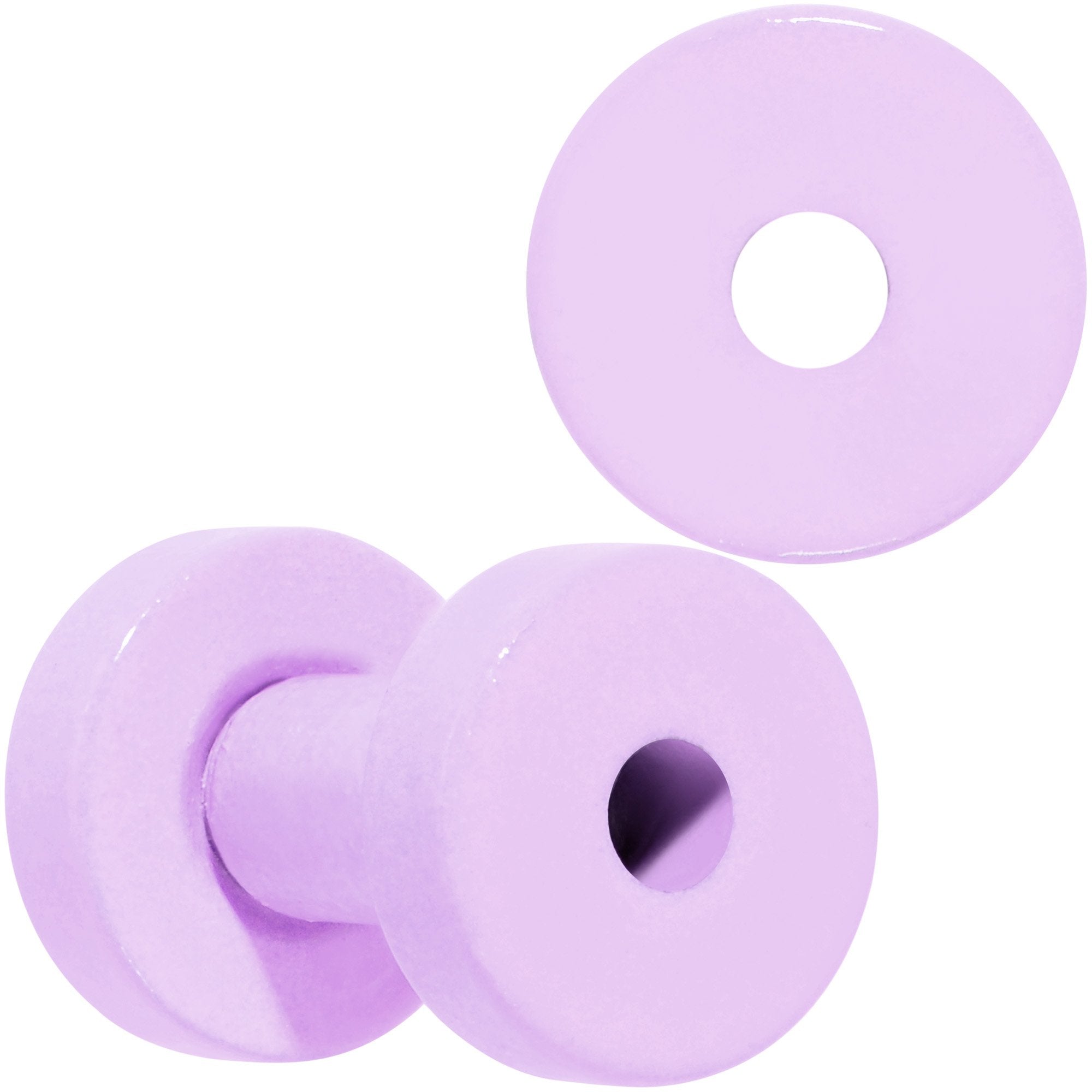 Sweet Pastel Purple Screw Fit Tunnel Plug Set 16 Gauge to 19mm