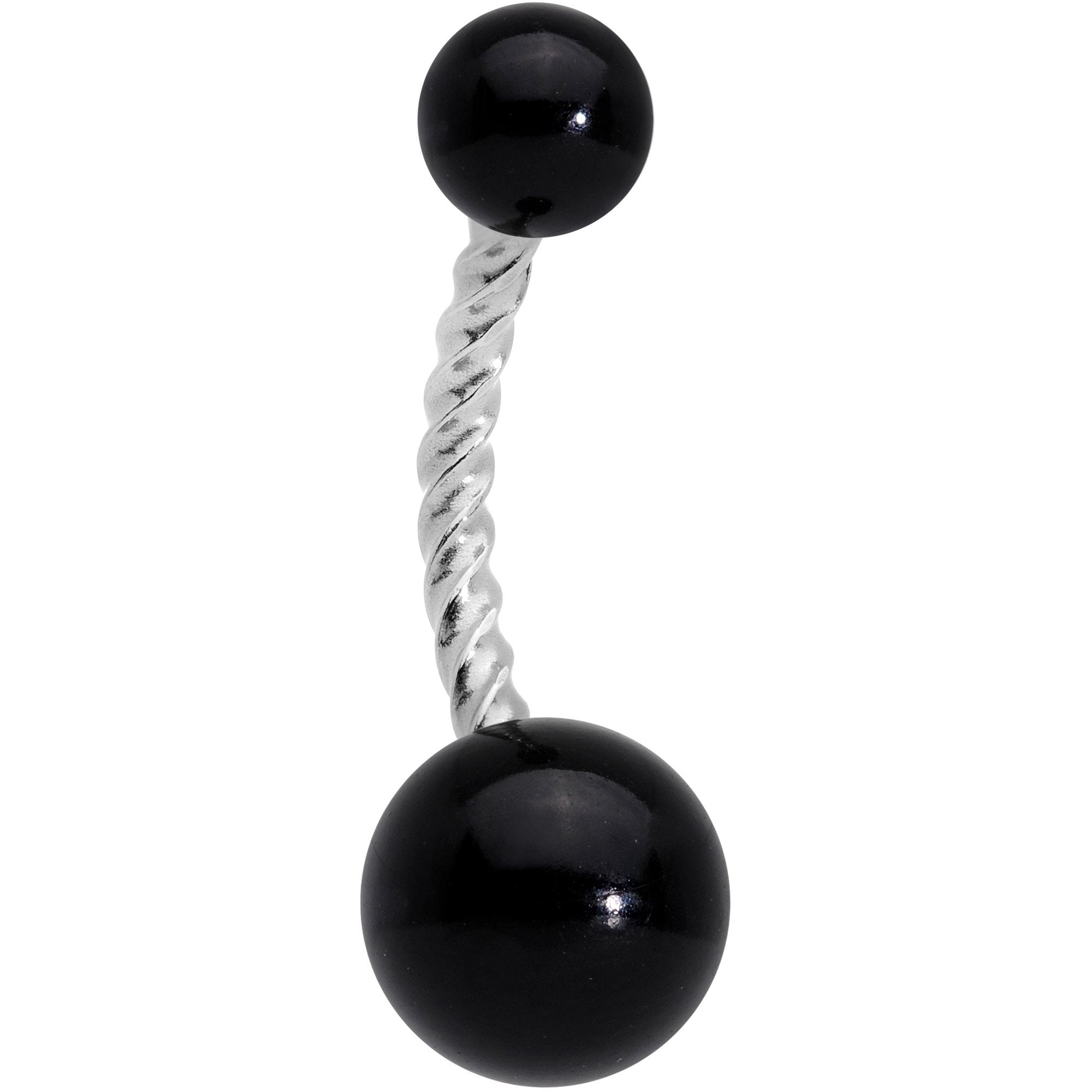 Black Pearlescent Totally Twisted Belly Ring